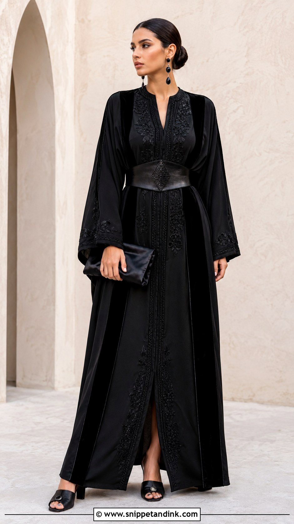Black On Black Moroccan Caftan Outfit - Snippet and Ink - 20 Black Moroccan Caftan Ideas