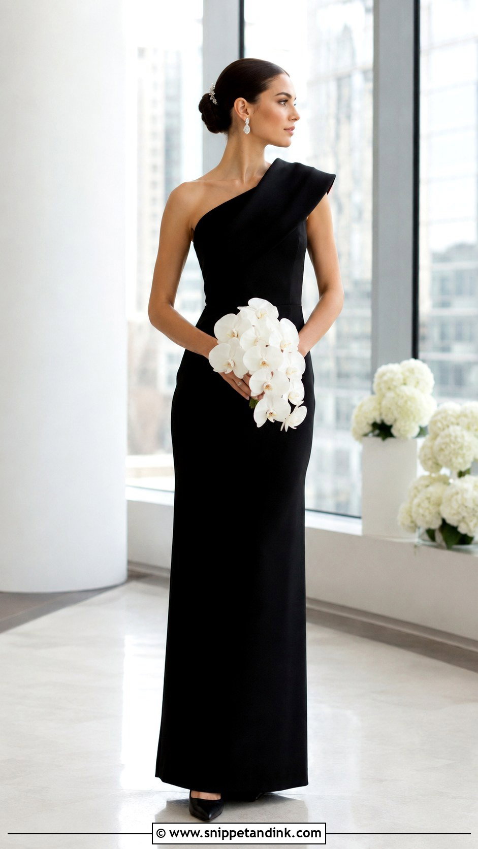 Black One Shoulder Wedding Gown - Snippet and Ink - 20 Black Wedding Gown Ideas
