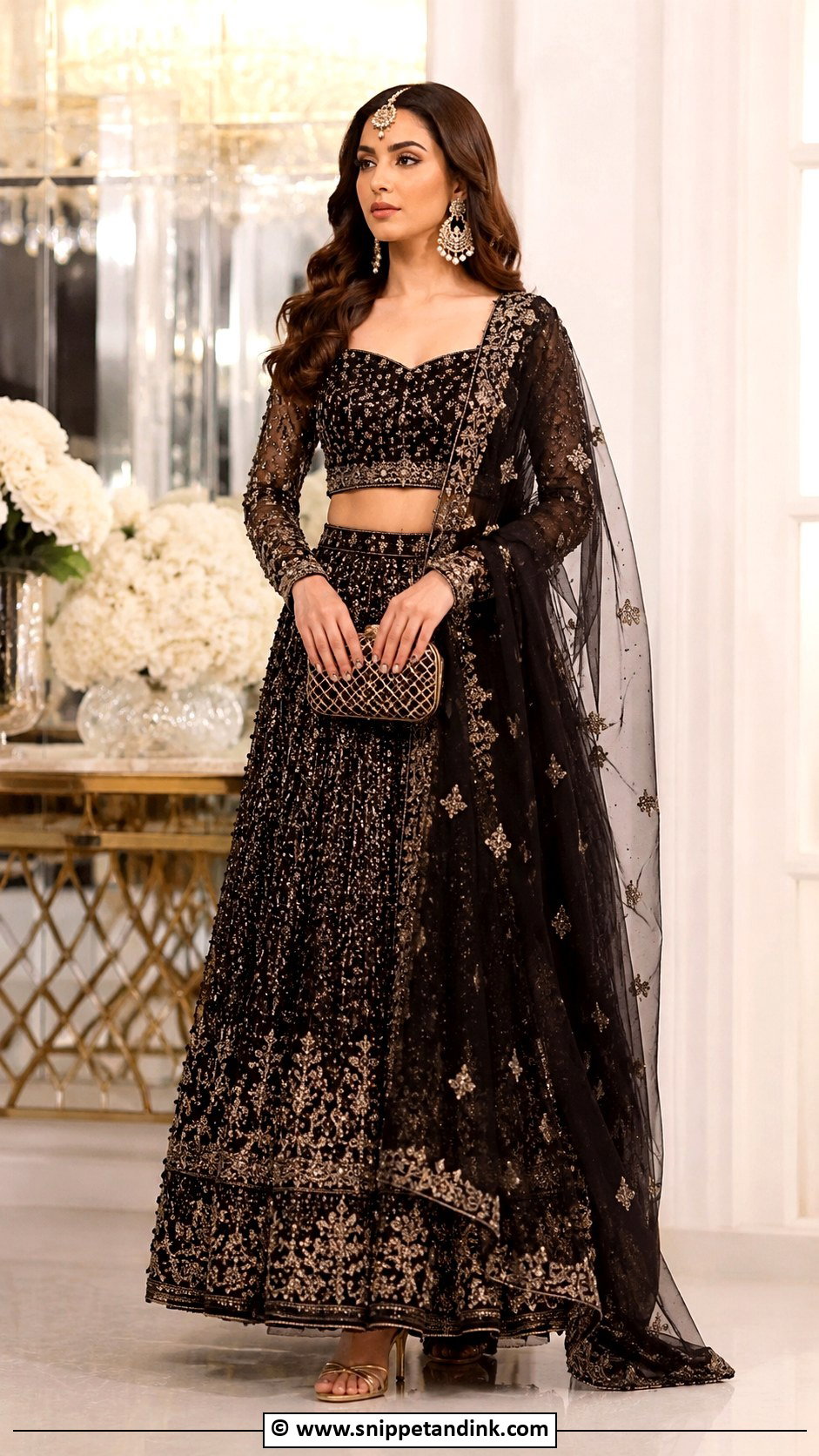 Black Pakistani Bridal Lehenga - Snippet and Ink - 30 Pakistani Bridal Dresses
