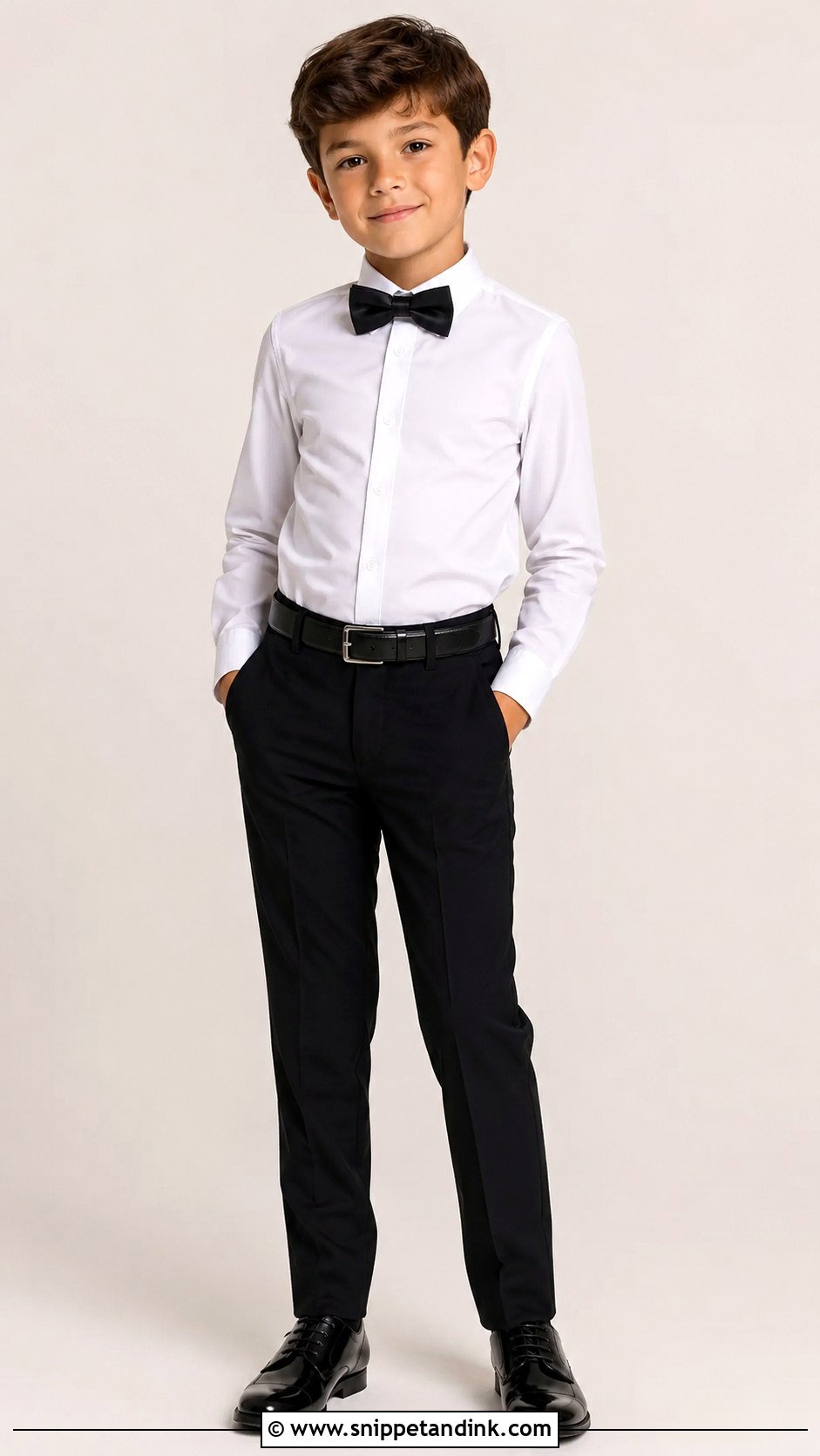 Black Pants And White Shirt Boys Wedding Outfit - Snippet and Ink - 25 Kids Wedding Outfits Boys