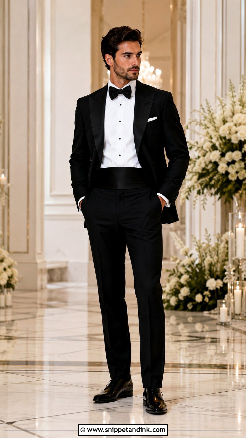 Black Peak Lapel Tuxedo Wedding Look - Snippet and Ink - 30 Tuxedo Wedding Ideas