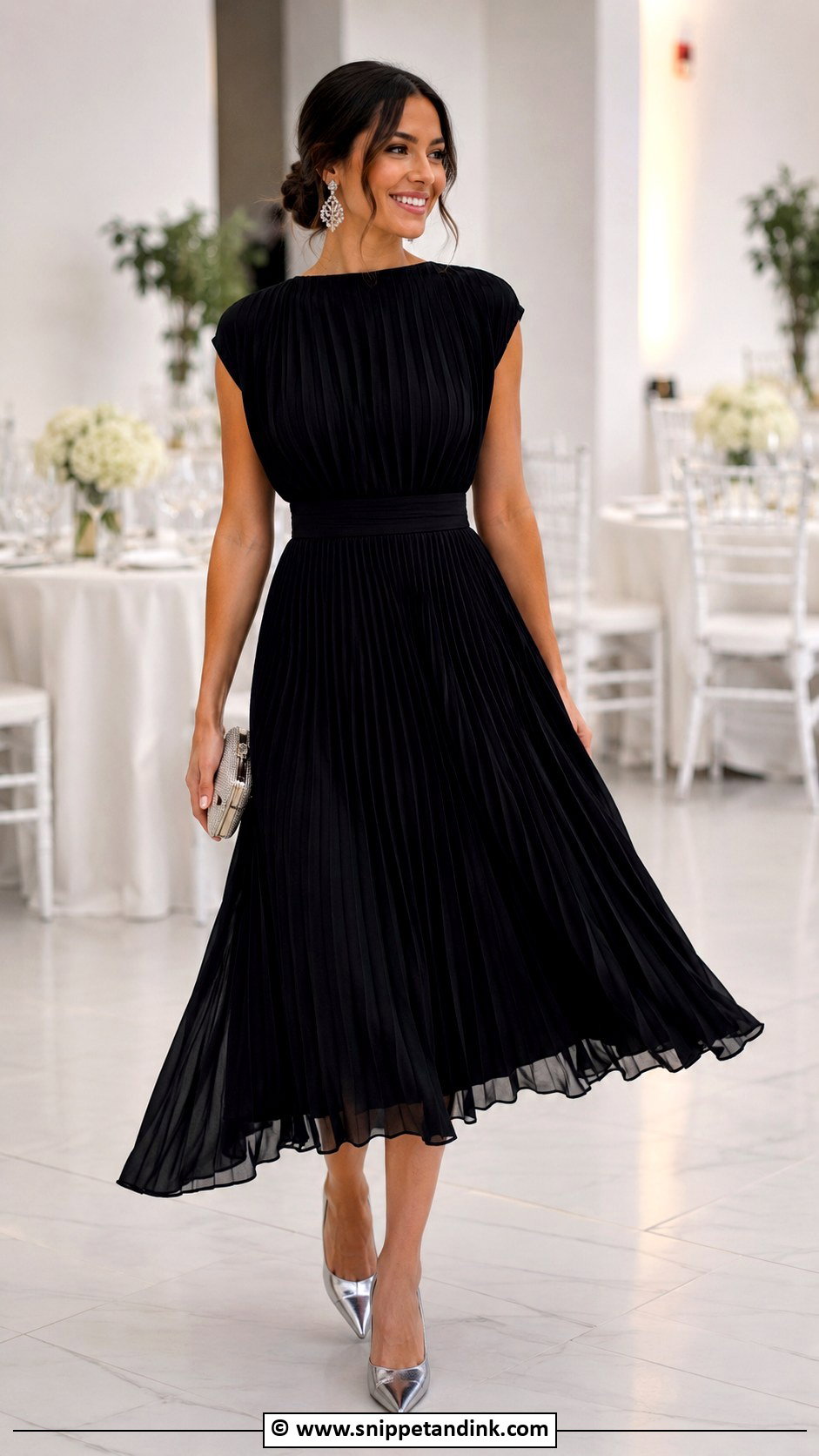 Black Pleated Dress For Wedding - Snippet and Ink - 25 Black Dress for Wedding Ideas
