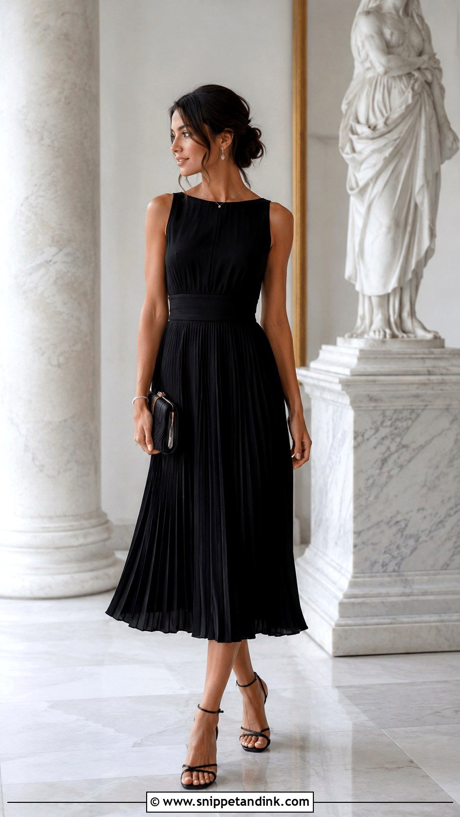 Black Pleated Dress Outfit - Snippet and Ink - 25 Wedding Black Ideas