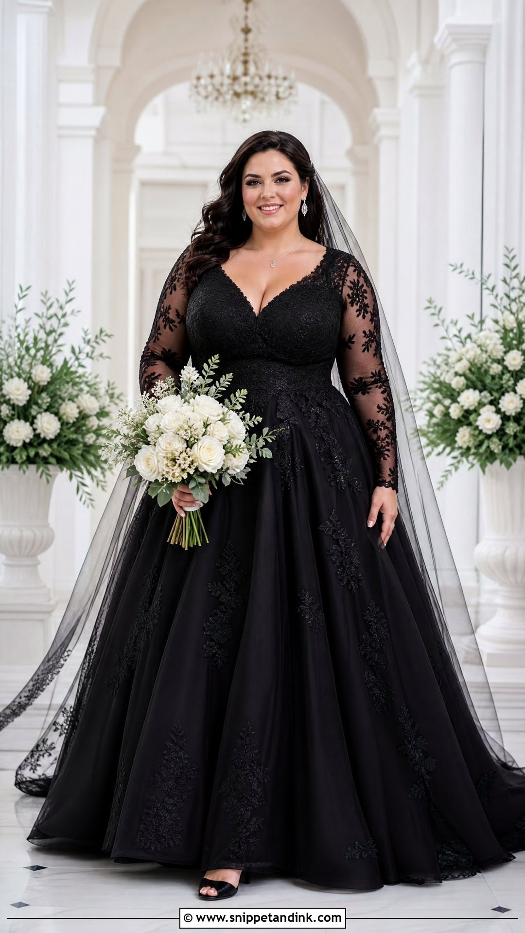 Black Plus Size Bridal Dress - Snippet and Ink - 30 Black Bridal Dresses