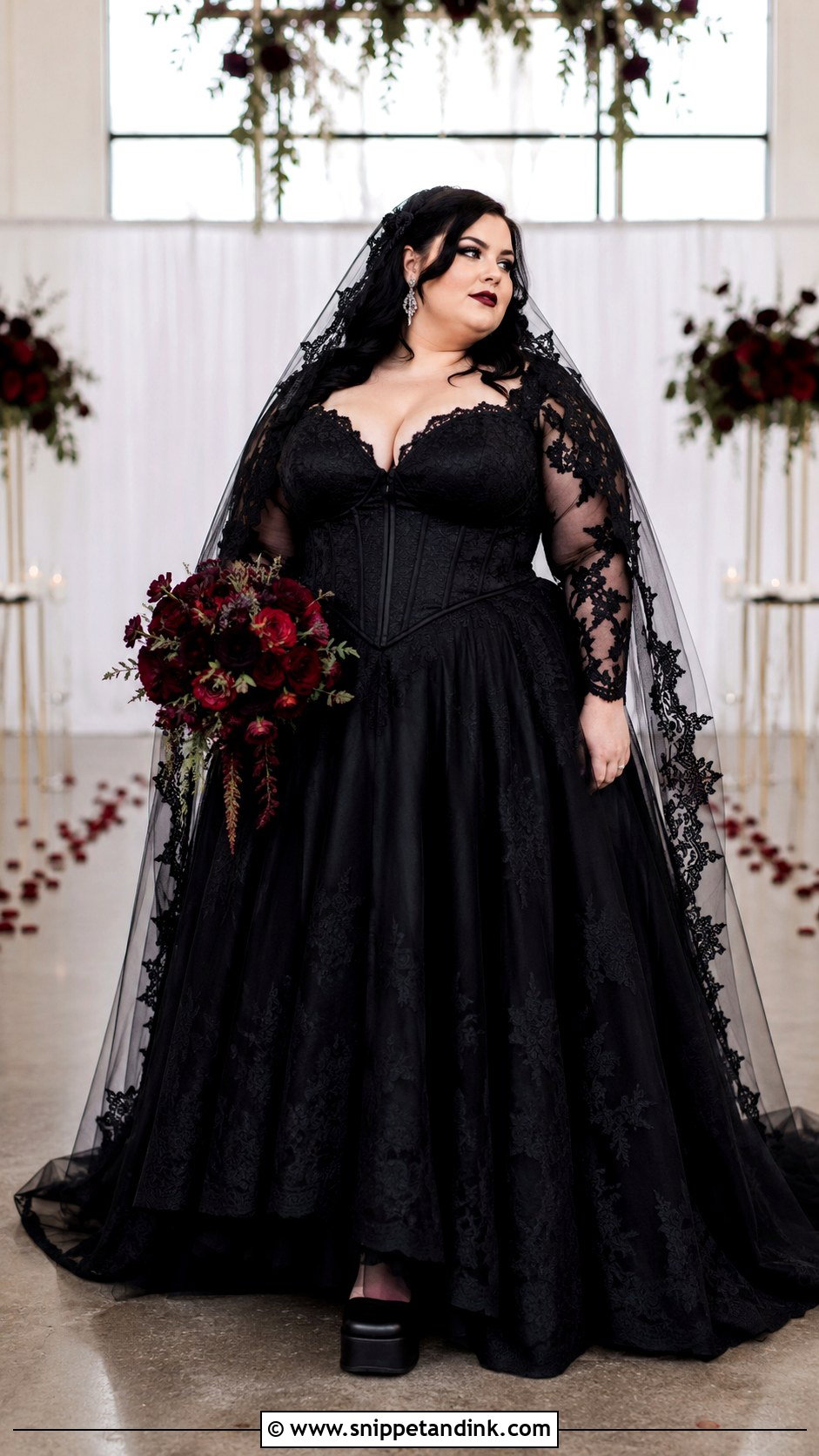 Black Plus Size Emo Wedding Dress - Snippet and Ink - 20 Emo Wedding Dresses