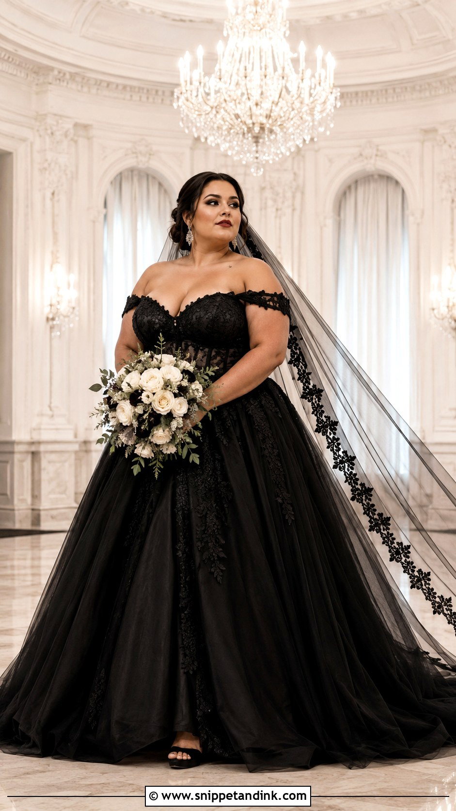 Black Plus Size Wedding Ball Gown - Snippet and Ink - 20 Black Wedding Gowns the Bride