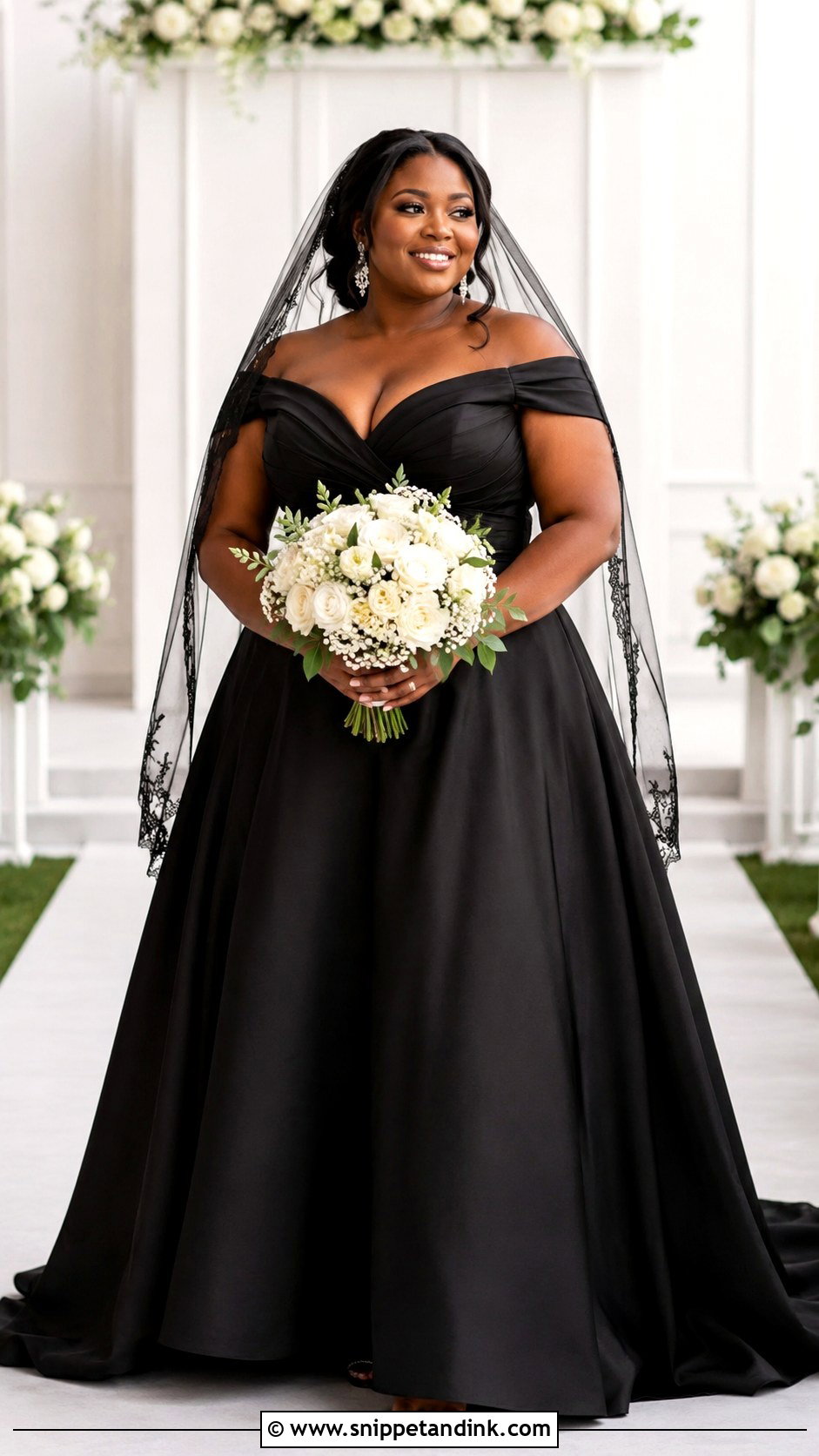 Black Plus Size Wedding Dress - Snippet and Ink - 30 Black Wedding Dress Ideas