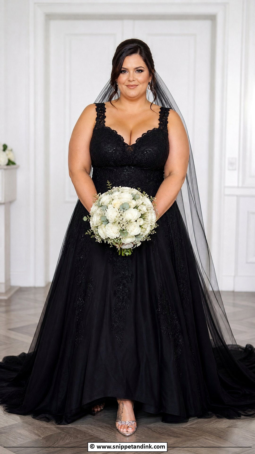 Black Plus Size Wedding Dress - Snippet and Ink - 35 Black Wedding Dresses
