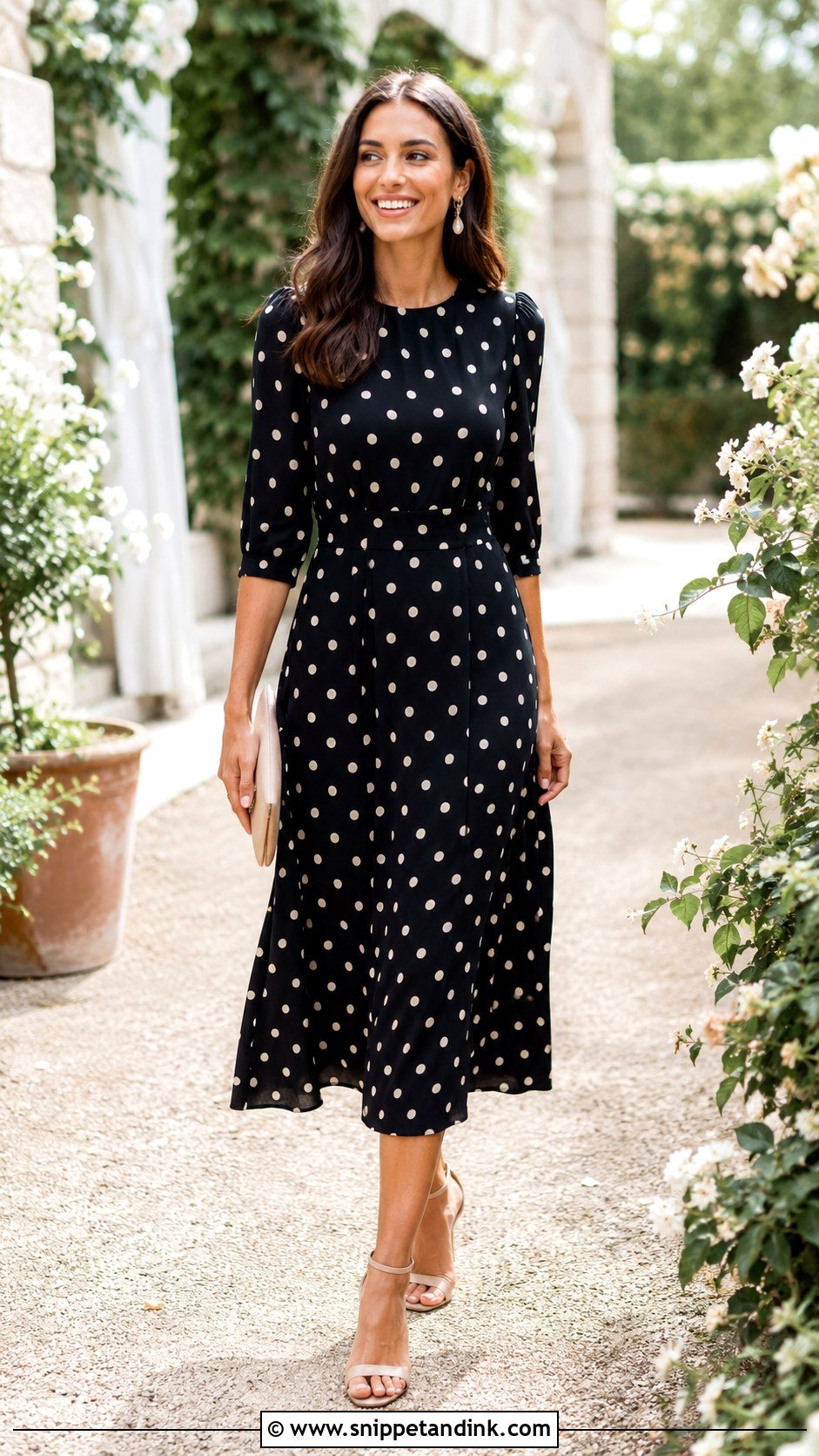 Black Polka Dot Dress Outfit - Snippet and Ink - 25 Wedding Black Ideas