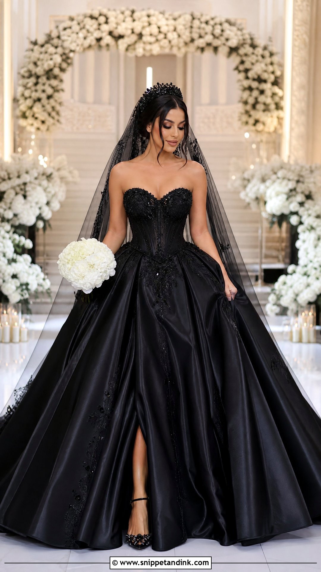 Black Princess Wedding Dress - Snippet and Ink - 30 Elegant Black Wedding Dress Ideas
