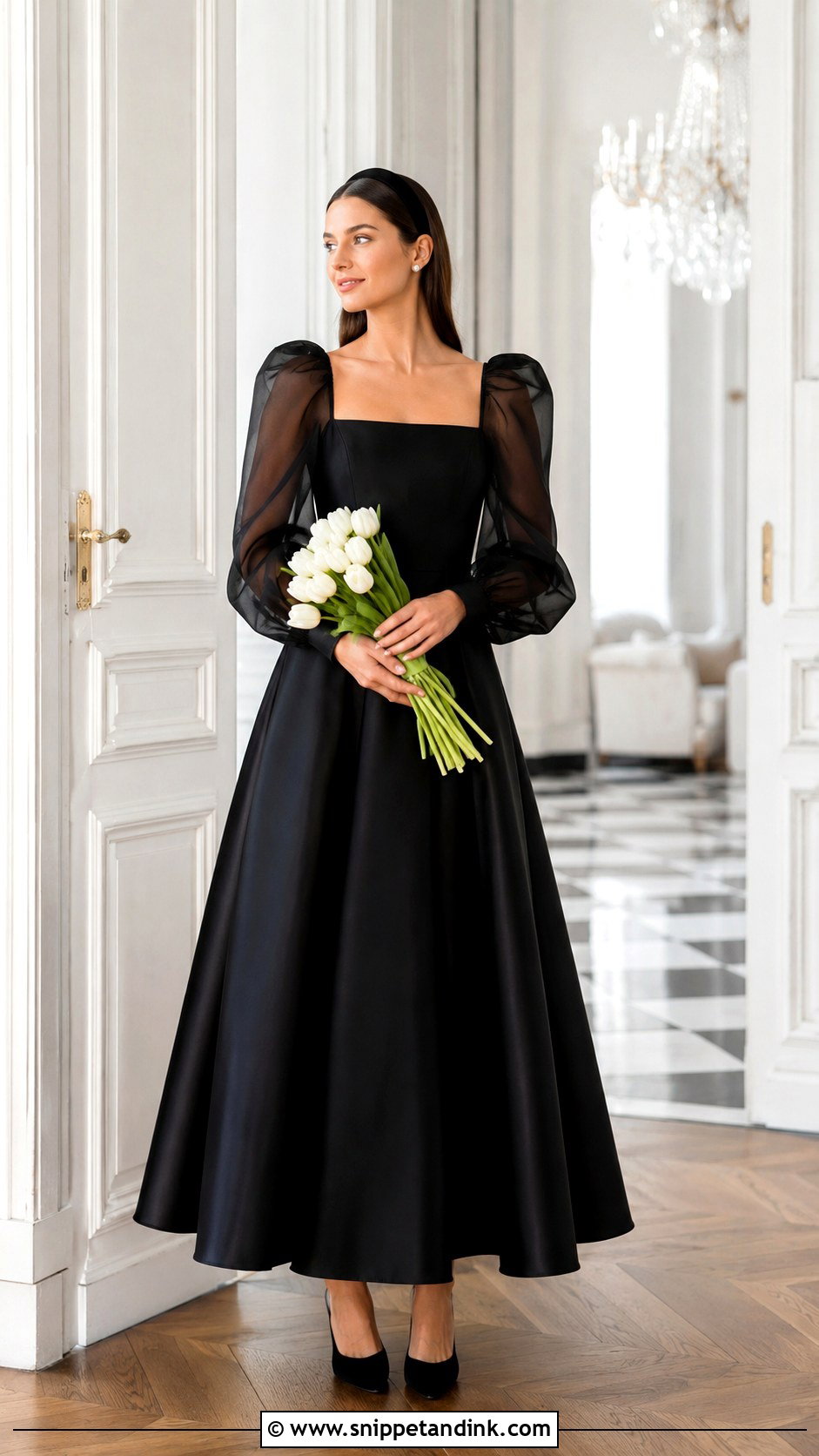Black Puff Sleeve Wedding Dress - Snippet and Ink - 20 Black Long Sleeve Wedding Dress Ideas