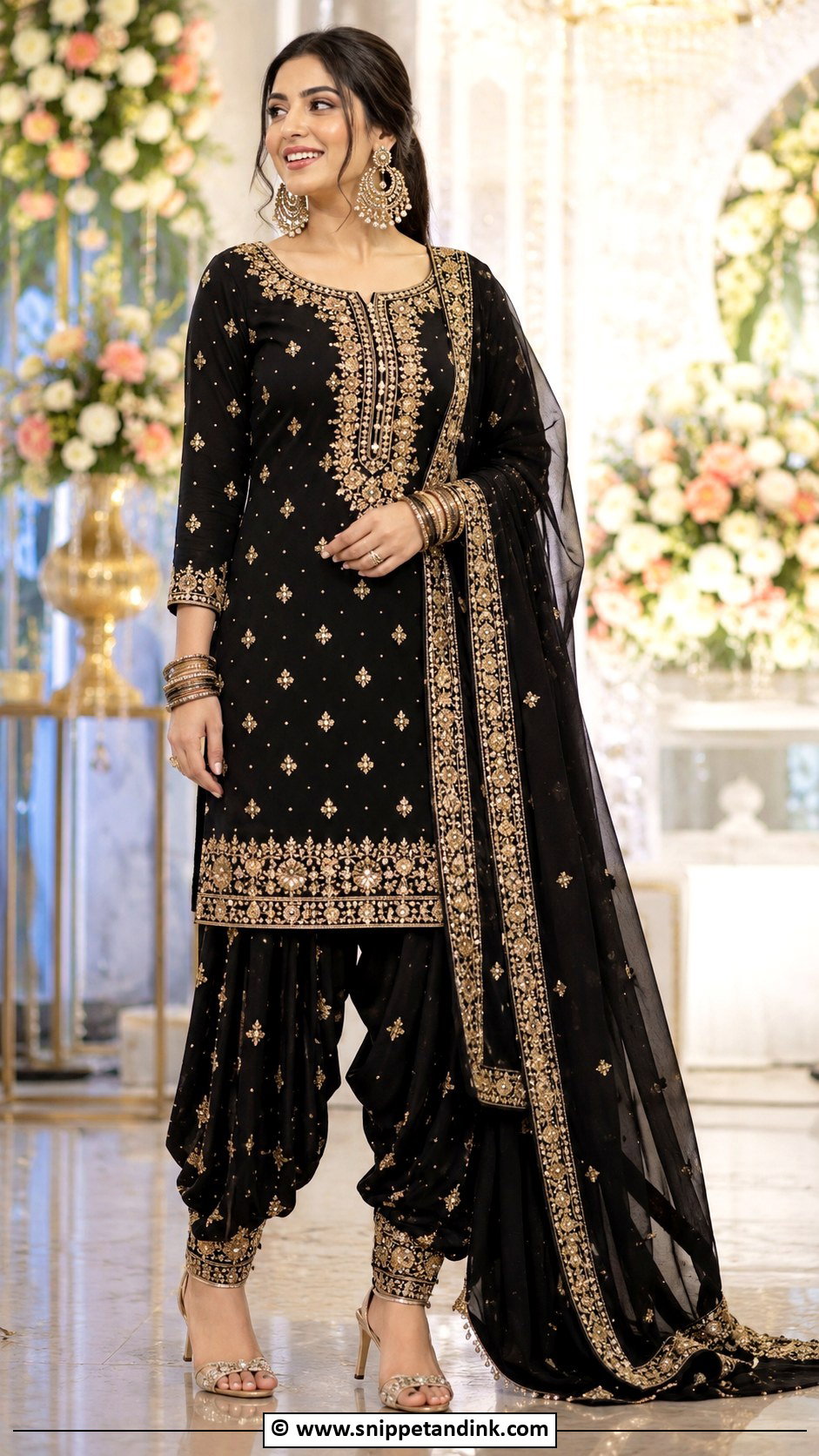 Black Punjabi Suit With Dupatta - Snippet and Ink - 30 Punjabi Wedding Suit Ideas