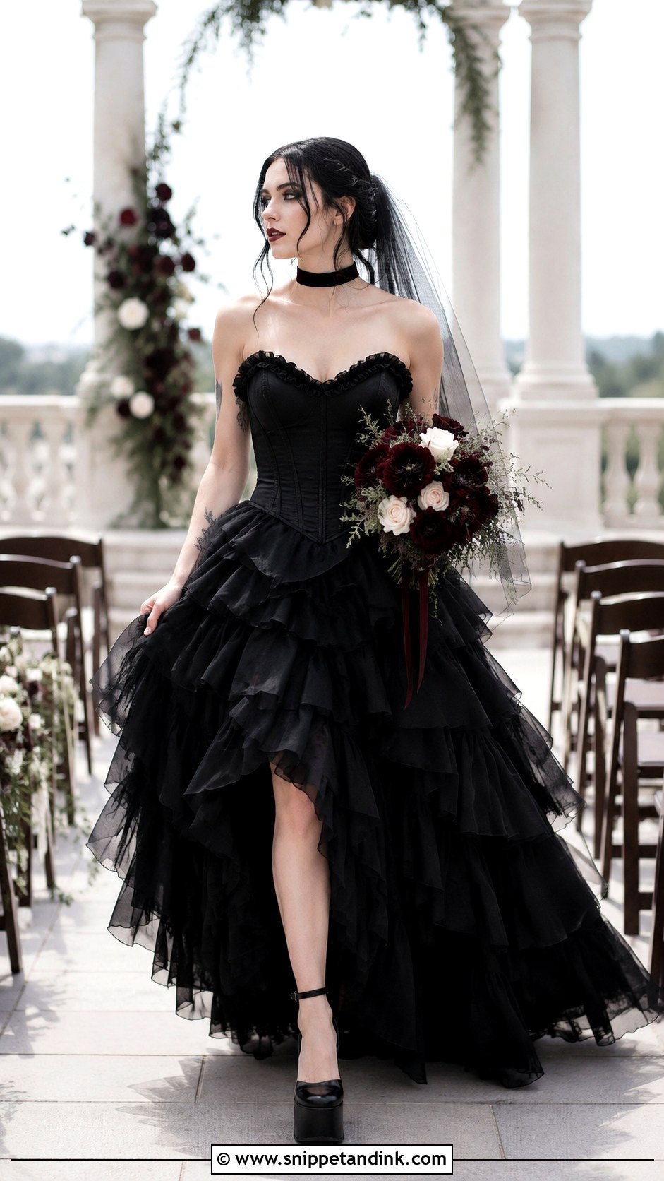 Black Ruffle Emo Wedding Dress - Snippet and Ink - 20 Emo Wedding Dresses
