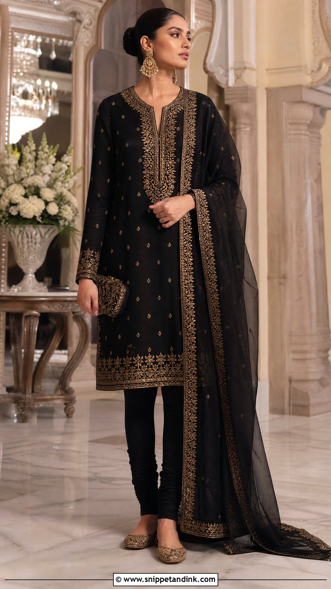 Black Sabyasachi Zardozi Churidar Suit - Snippet and Ink - 20 Sabyasachi Salwar Suits