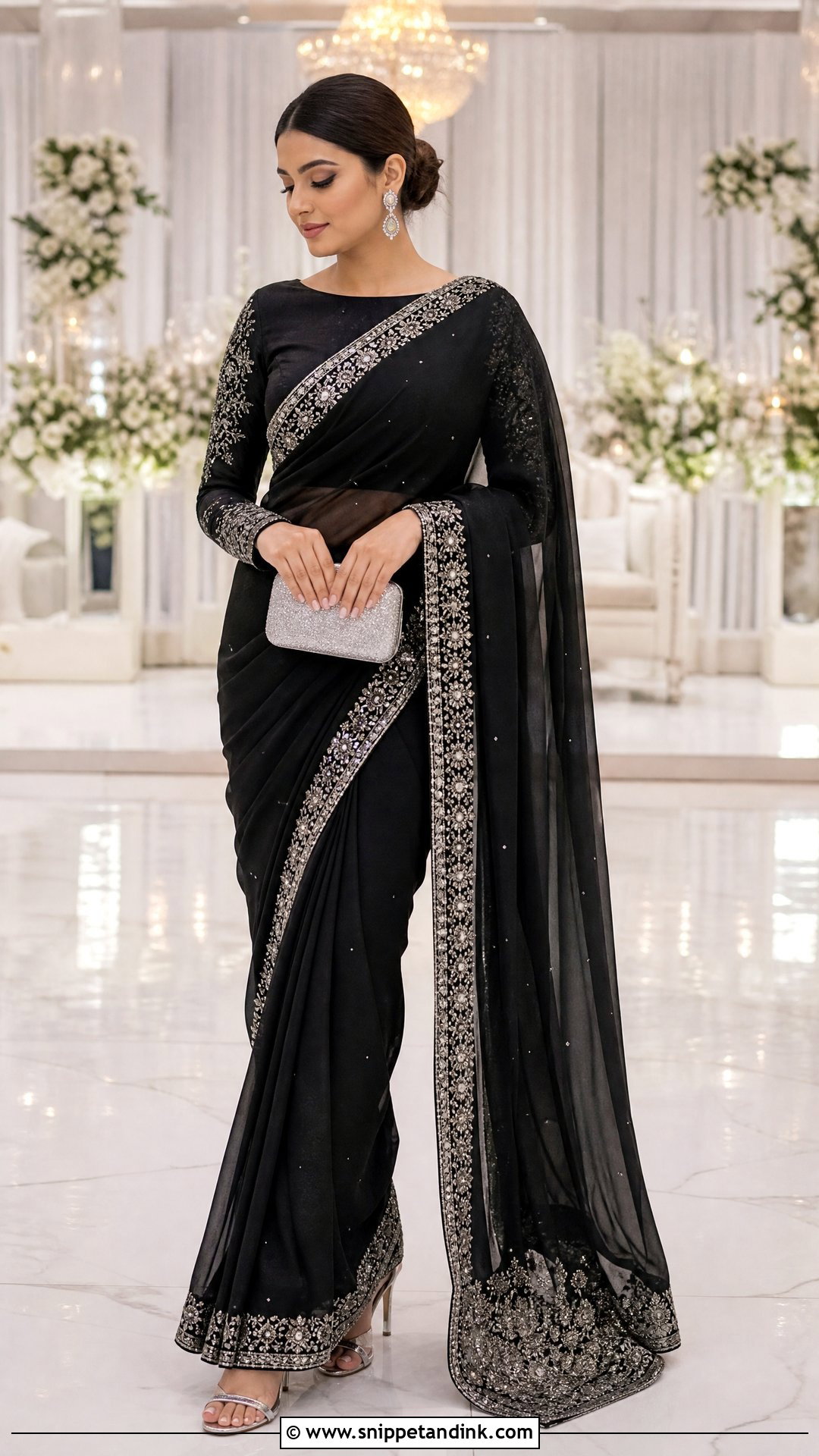Black Saree Pakistani Wedding Outfit - Snippet and Ink - 20 Pakistani Wedding Outfit Ideas