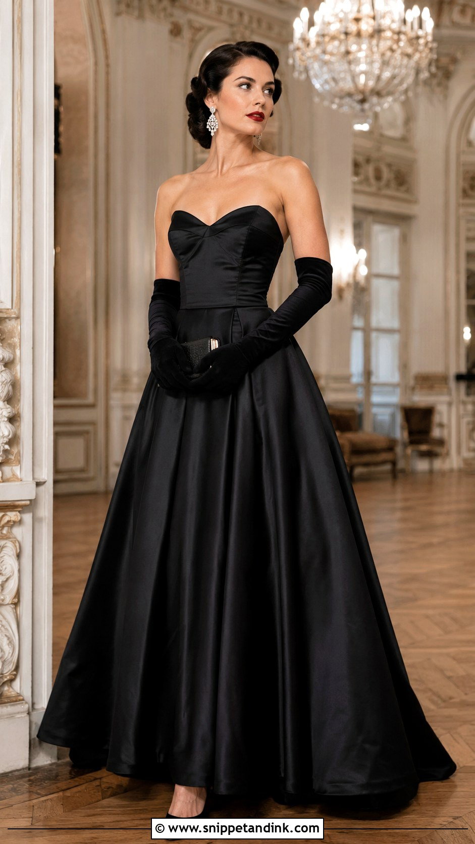 Black Satin 1940s Ball Gown - Snippet and Ink - 20 1940S Ball Gown Ideas