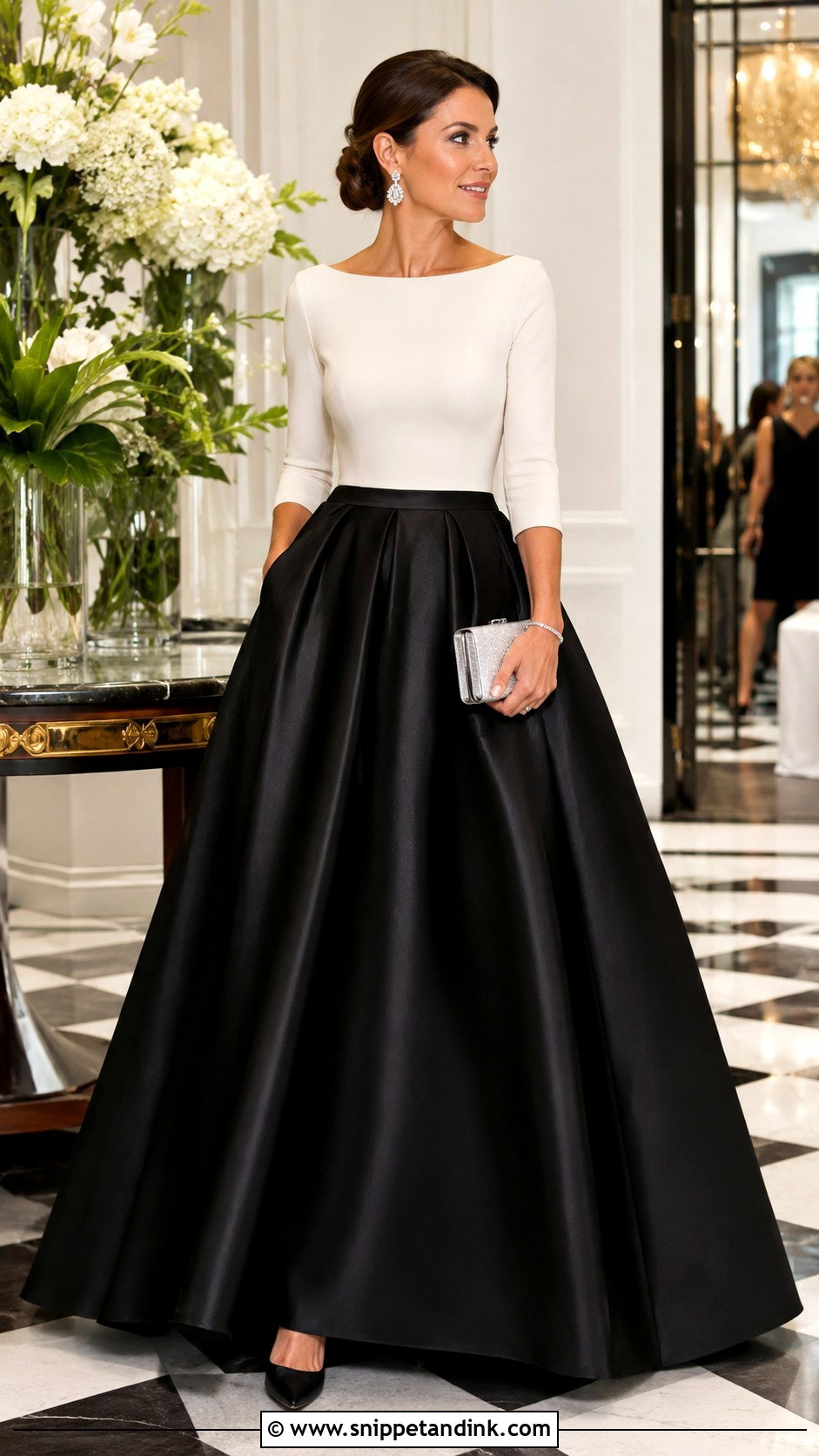 Black Satin Ball Gown Skirt Outfit - Snippet and Ink - 20 Ball Gown Skirt Ideas