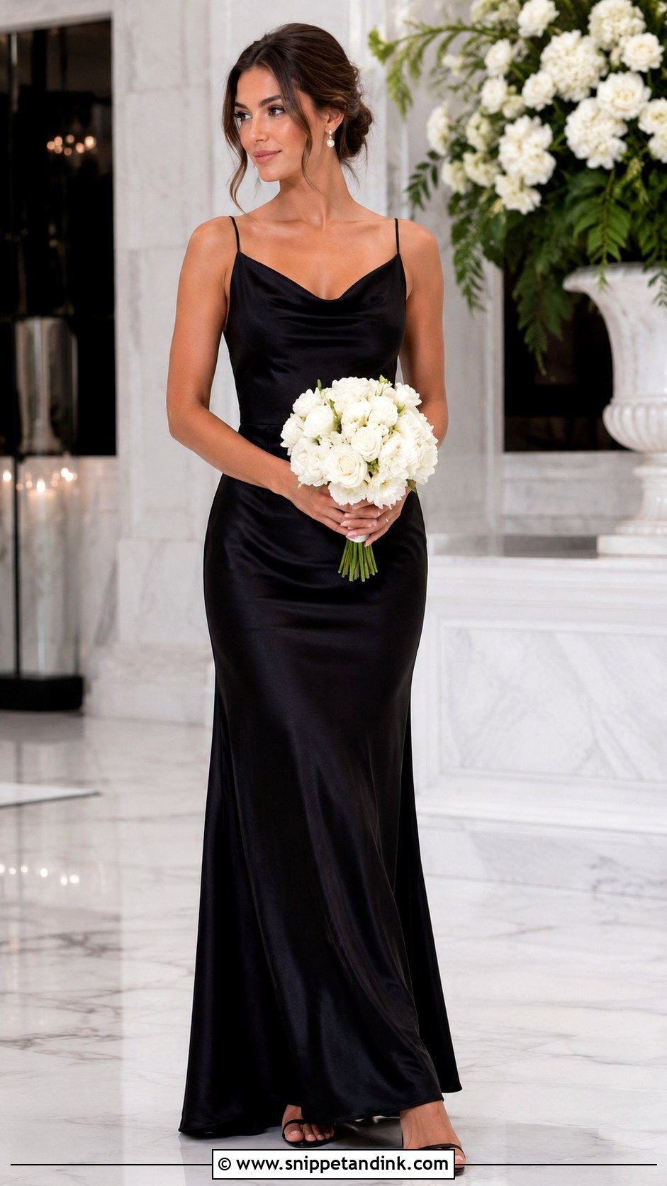 Black Satin Bridal Party Dress - Snippet and Ink - 25 Bridal Party Dress Ideas