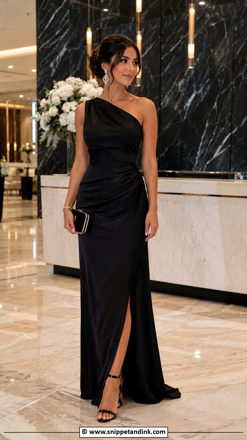 Black Satin Bridal Party Dress - Snippet and Ink - 30 Bridal Party Dresses