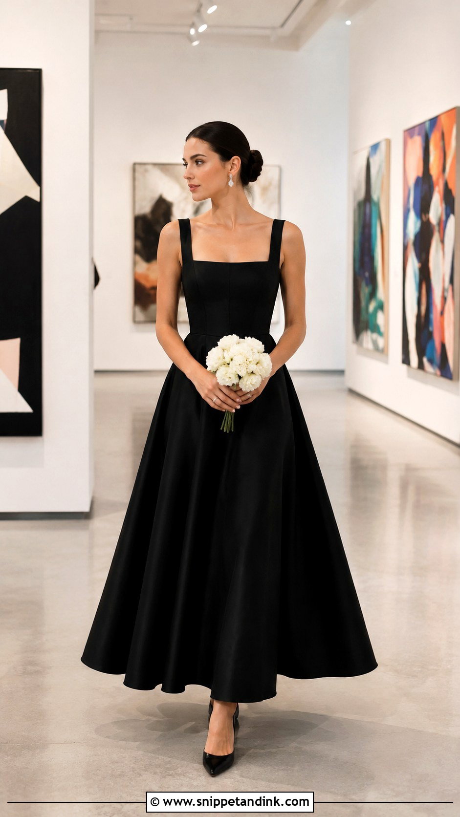 Black Satin Corset A Line Dress - Snippet and Ink - 20 Black Corset Wedding Dress Ideas
