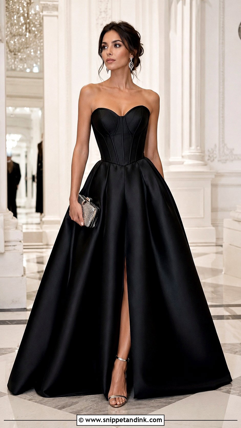 Black Satin Corset Ballgown - Snippet and Ink - 20 Corset Ballgown Ideas