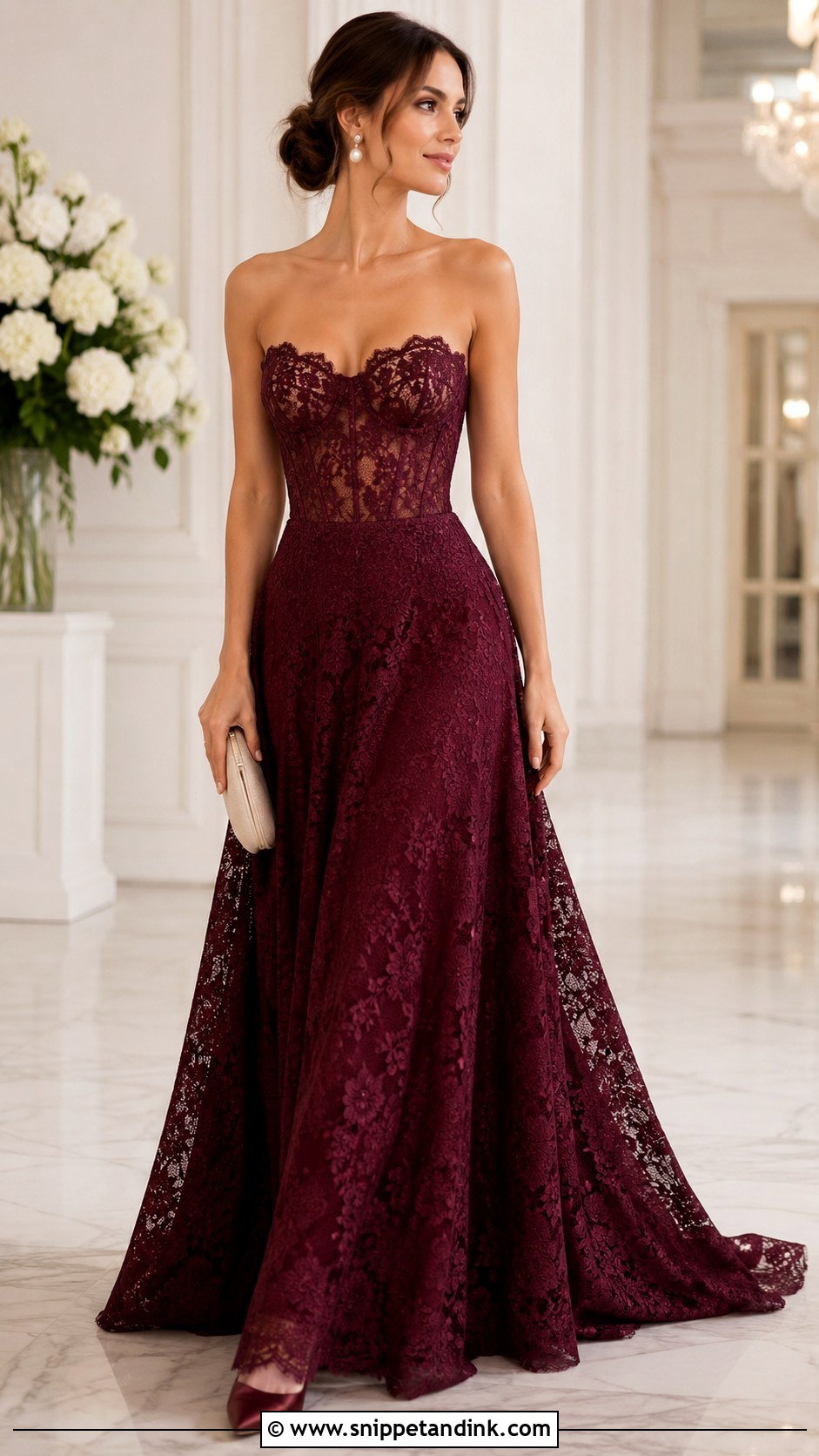Black Satin Corset Flare Gown - Snippet and Ink - 20 Corset Flare Gown Ideas