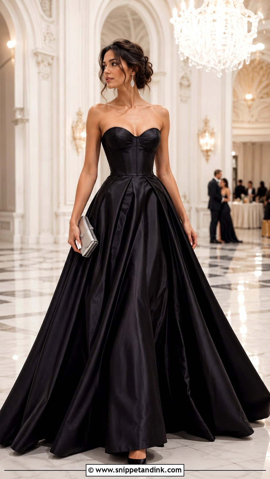 Black Satin Grand Ball Gown - Snippet and Ink - 20 Grand Ball Gown Ideas