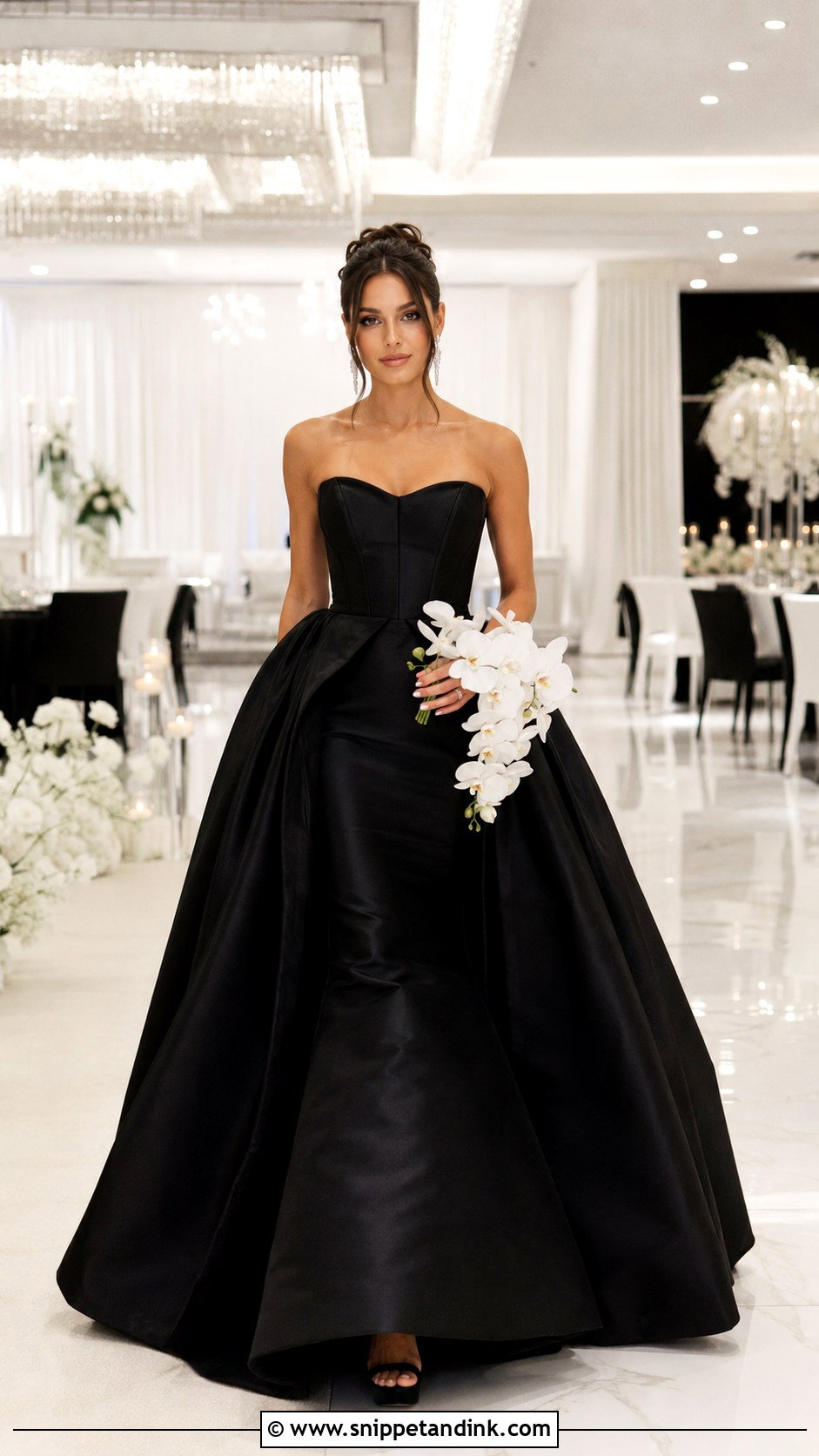 Black Satin Mermaid Wedding Dress - Snippet and Ink - 20 Black Wedding Dress Wedding Ideas