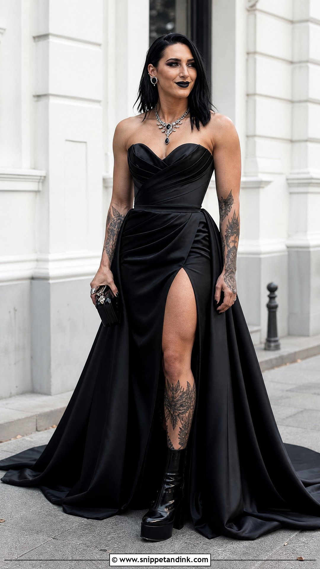 Black Satin Rhea Ripley Wedding Dress - Snippet and Ink - 20 Rhea Ripley Wedding Dress Ideas