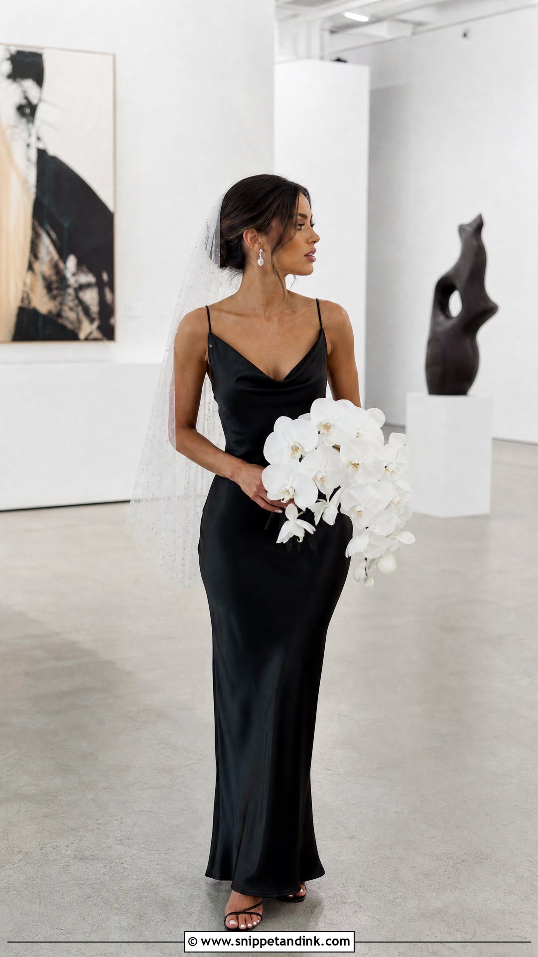 Black Satin Slip Wedding Dress - Snippet and Ink - 25 Simple Black Wedding Dress Ideas