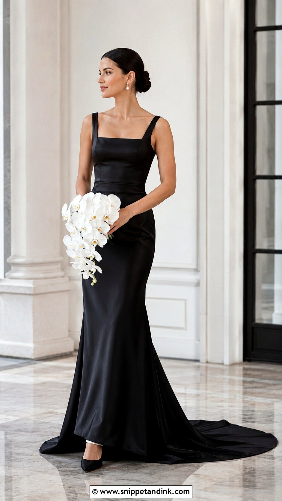 Black Satin Wedding Dress - Snippet and Ink - 30 Black Wedding Dress Ideas