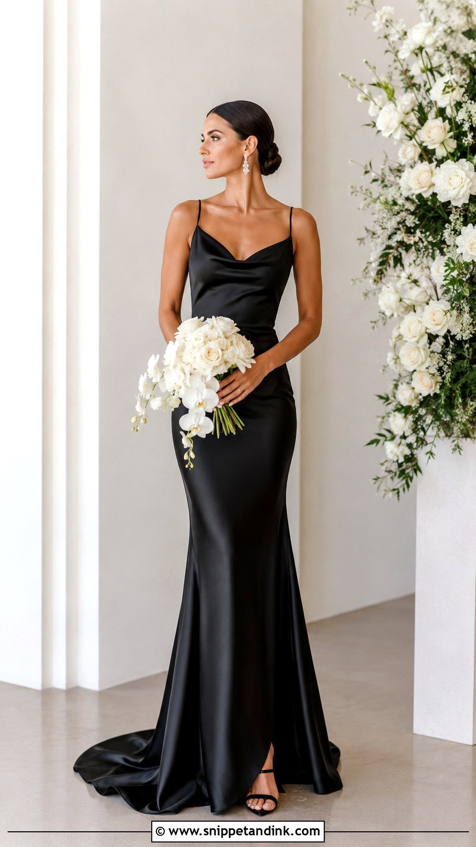 Black Satin Wedding Dress - Snippet and Ink - 25 Black Wedding Dress Aesthetic Ideas