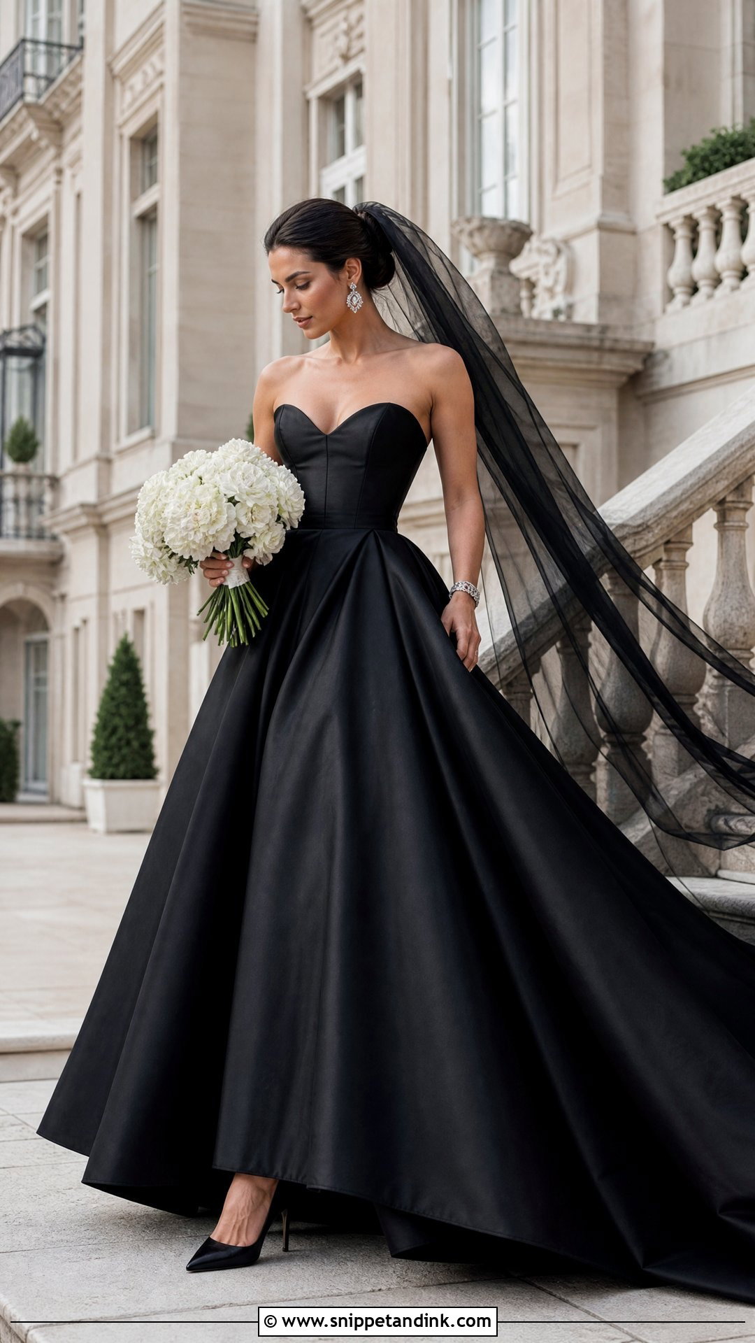 Black Satin Wedding Dress - Snippet and Ink - 20 Stain Wedding Dress Ideas