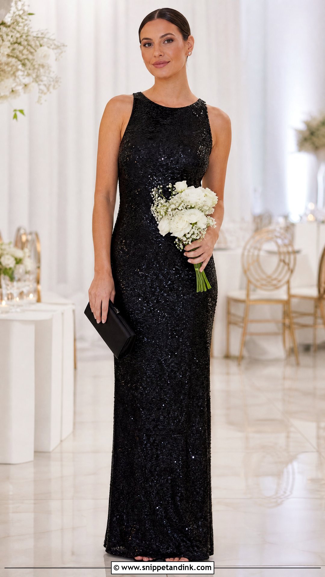 Black Sequin Bridesmaid Dress - Snippet and Ink - 20 Black Bridal Party Dress Ideas
