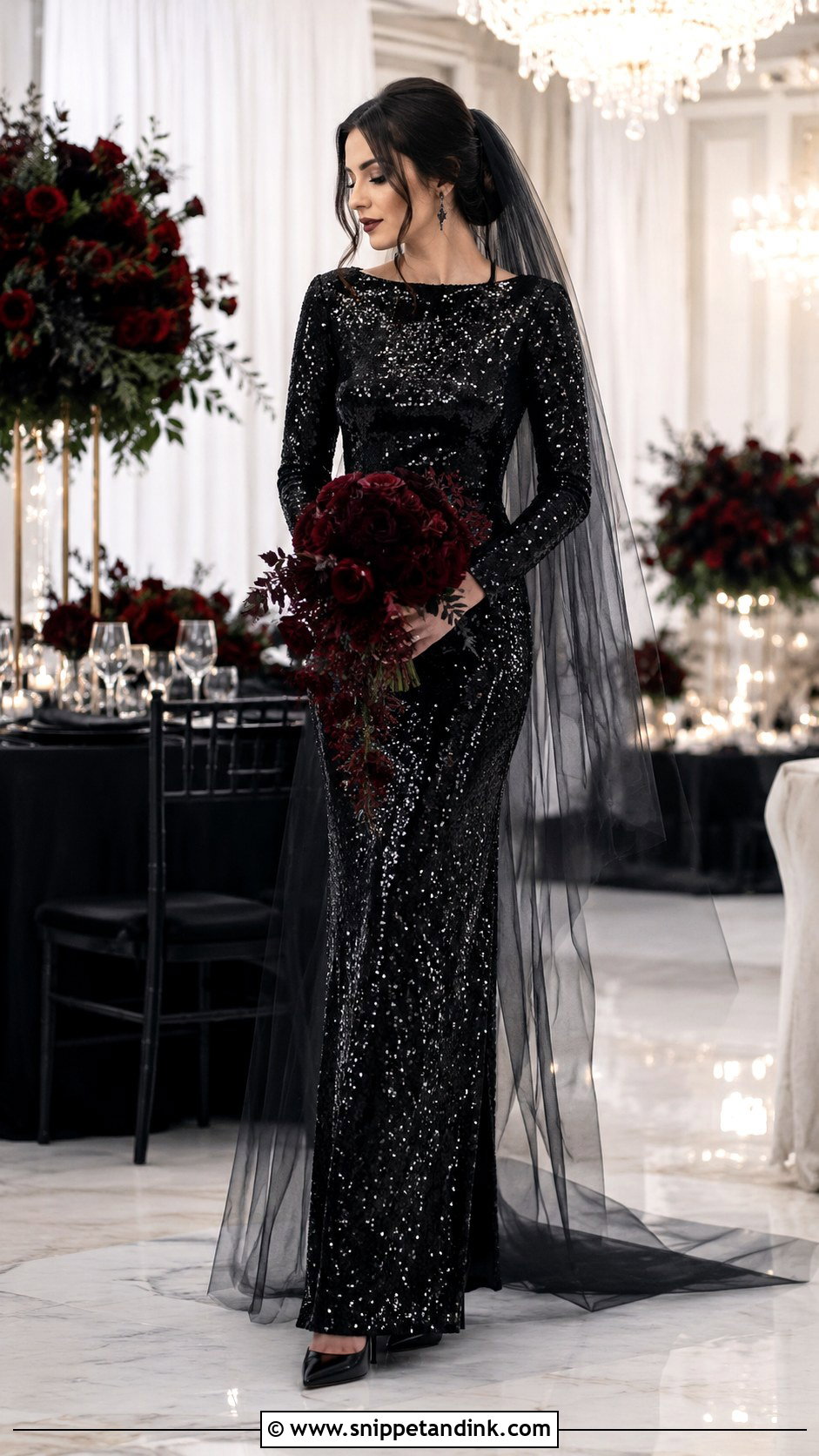 Black Sequin Emo Wedding Dress - Snippet and Ink - 20 Emo Wedding Dresses