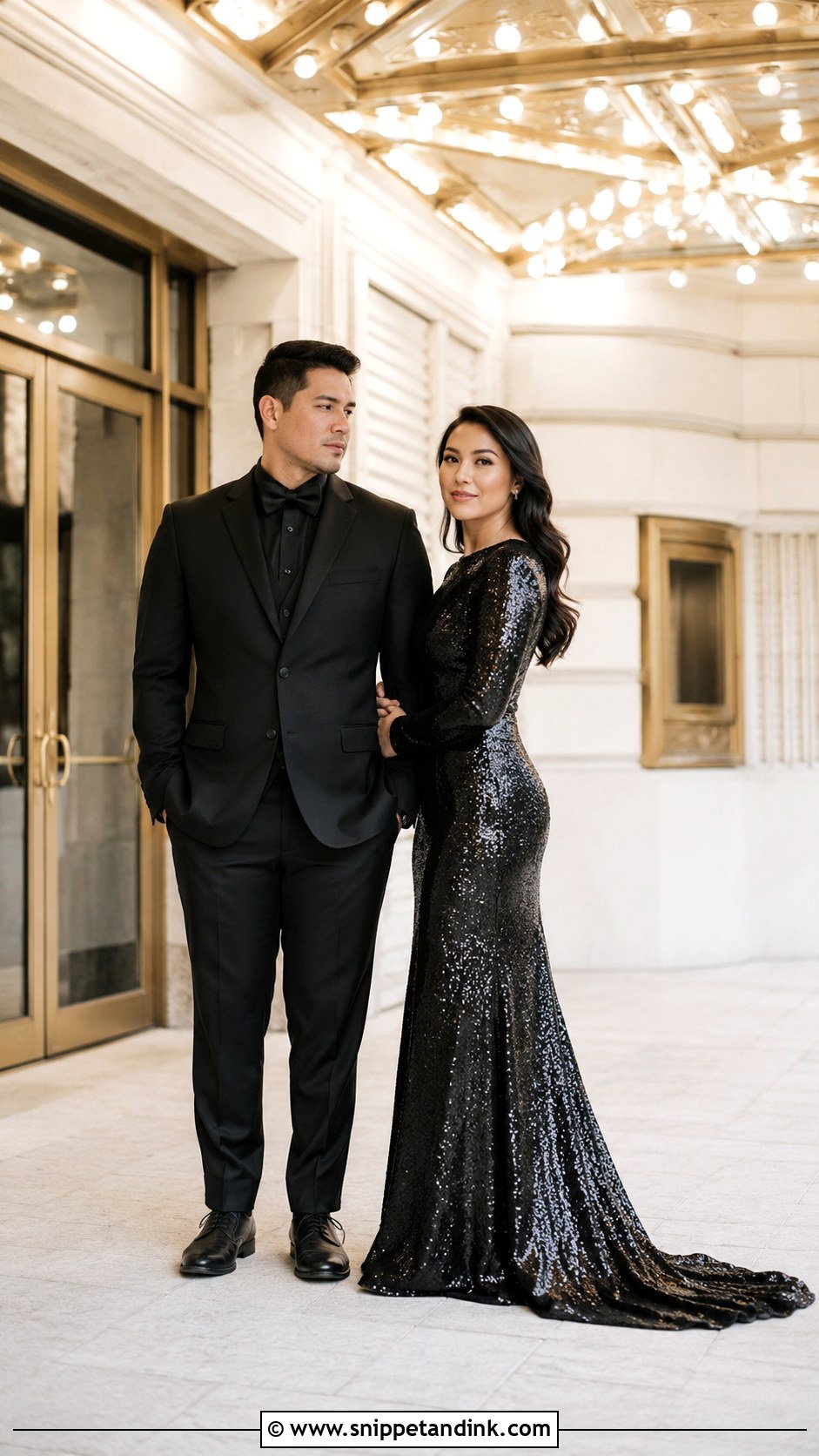 Black Sequin Prewedding Gown - Snippet and Ink - 20 Black Prewedding Dress Ideas