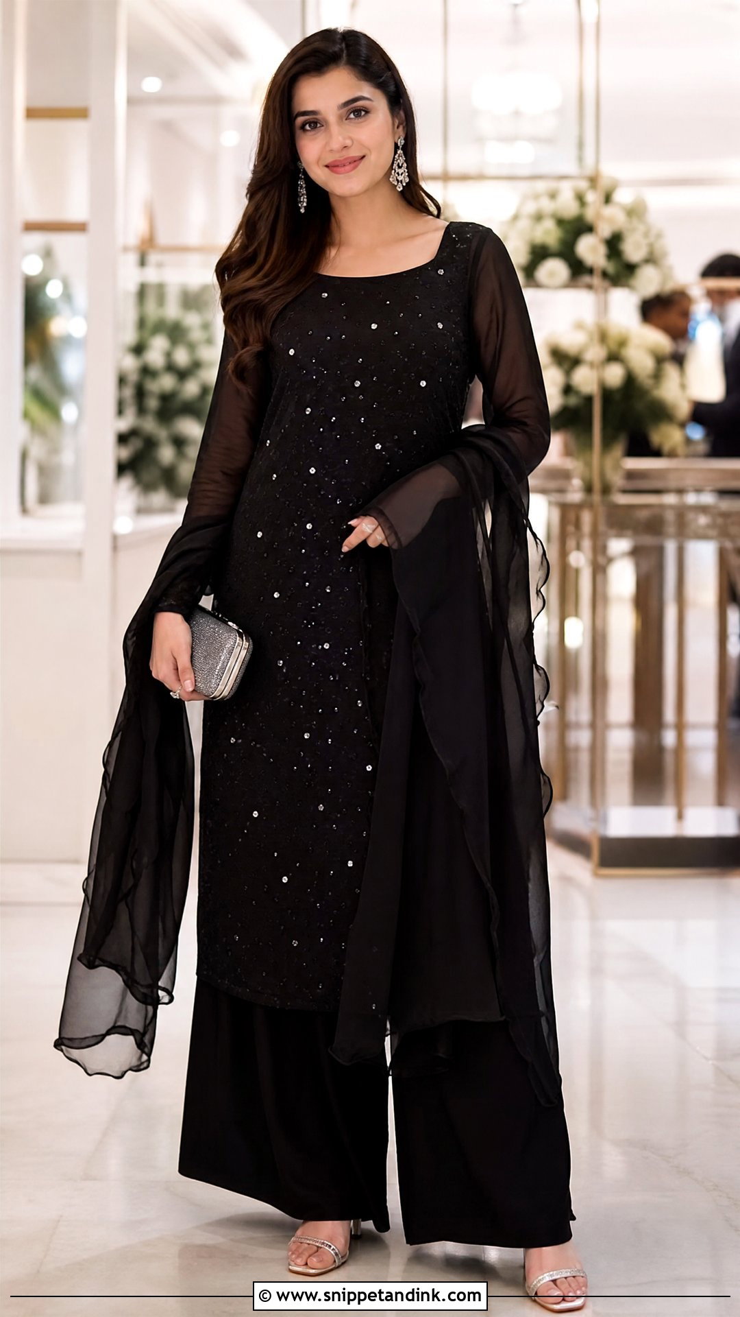 Black Sequin Reception Salwar Suit - Snippet and Ink - 20 Wedding Salwar Suits