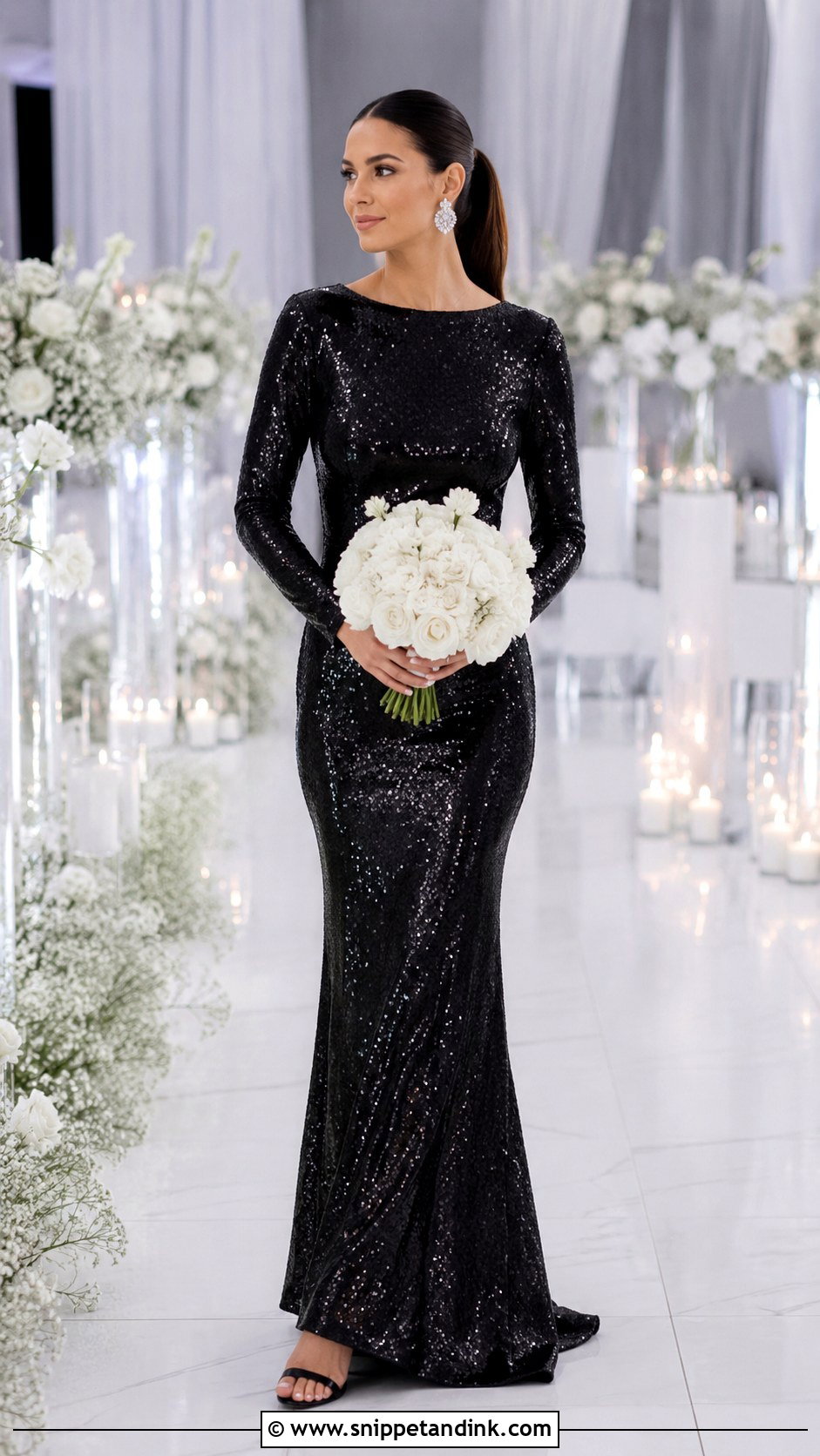 Black Sequin Wedding Dress - Snippet and Ink - 25 Black Wedding Dress Aesthetic Ideas