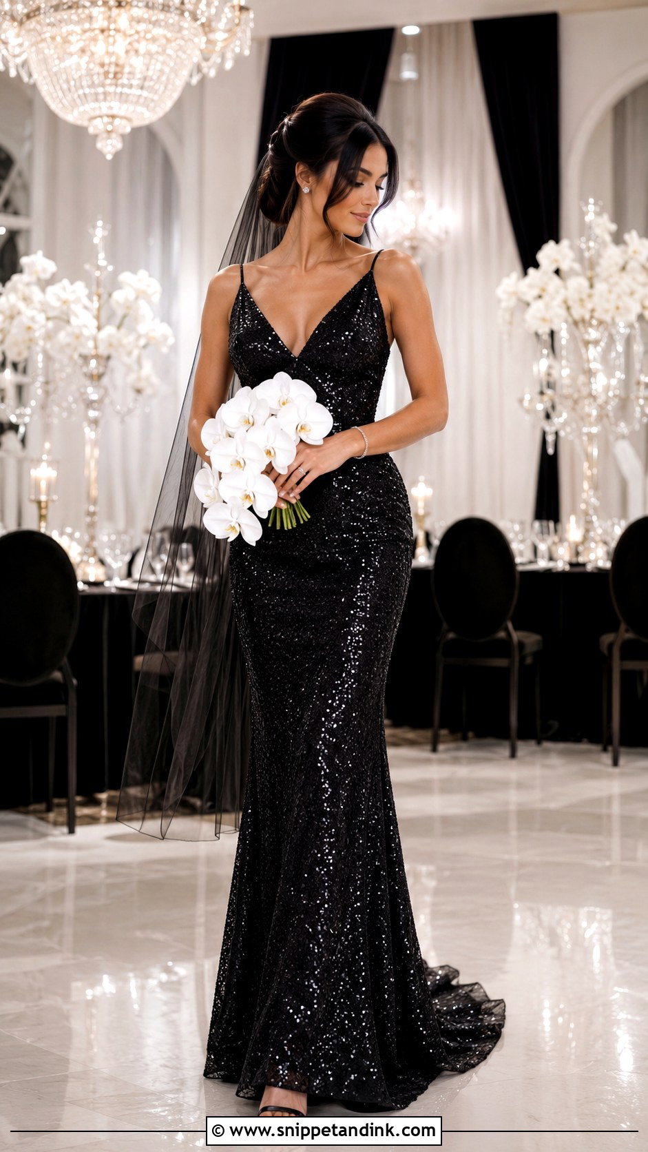 Black Sequin Wedding Dress - Snippet and Ink - 20 Black Wedding Dress Wedding Ideas