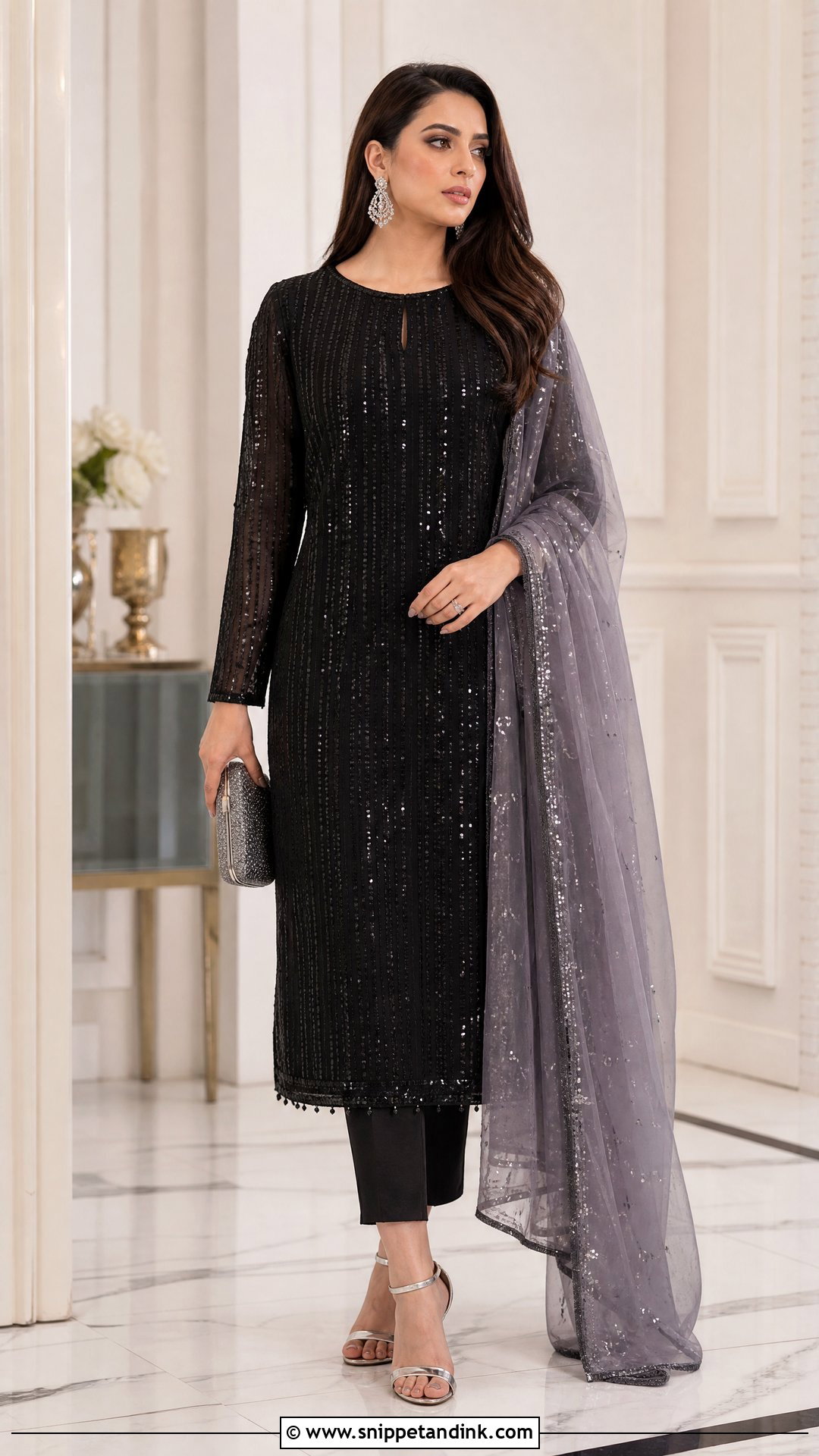 Black Sequin Wedding Salwar Suit - Snippet and Ink - 20 Wedding Salwar Suits Party Wear