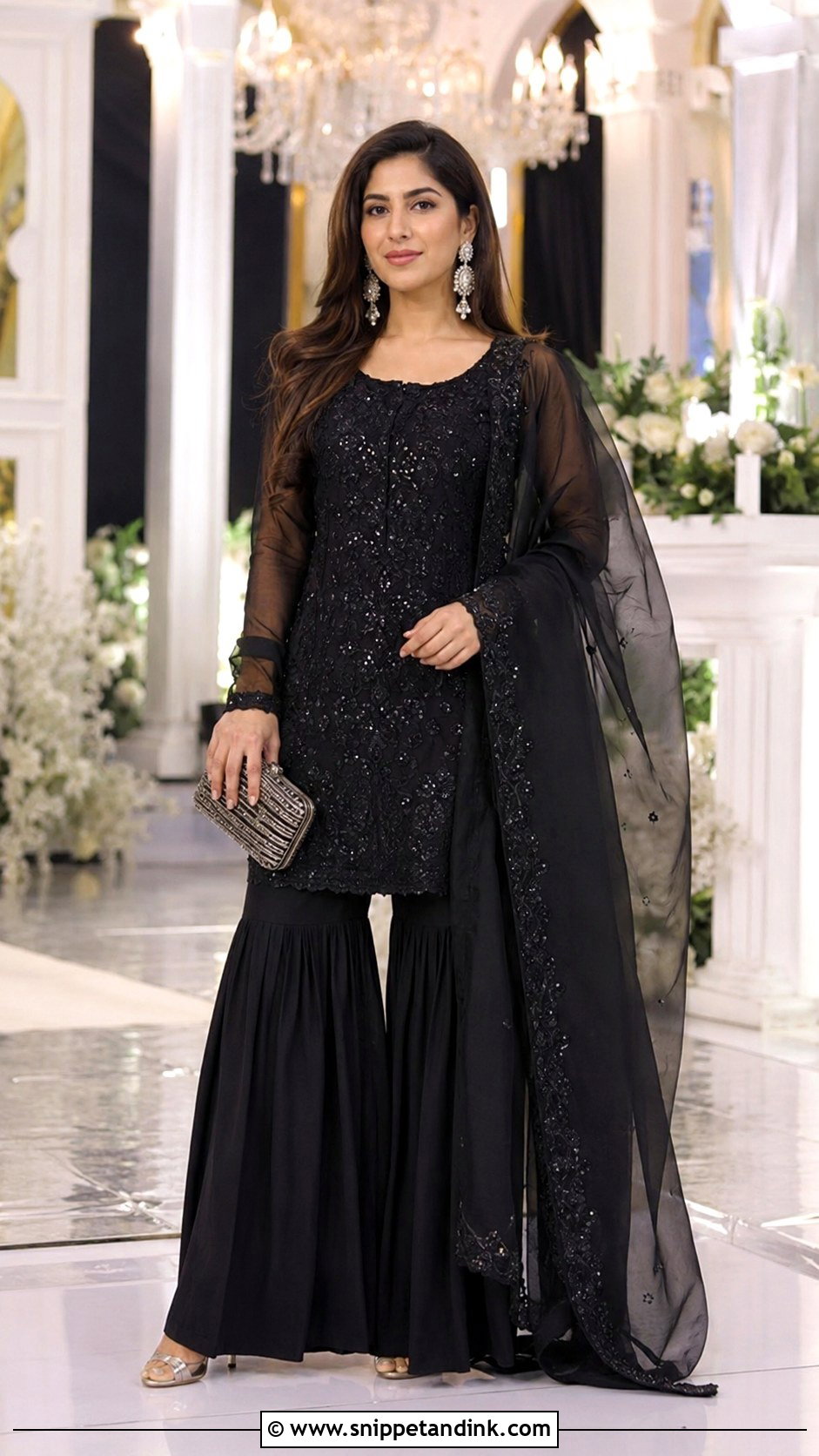 Black Sharara For Wedding Reception - Snippet and Ink - 25 Wedding Sharara Ideas