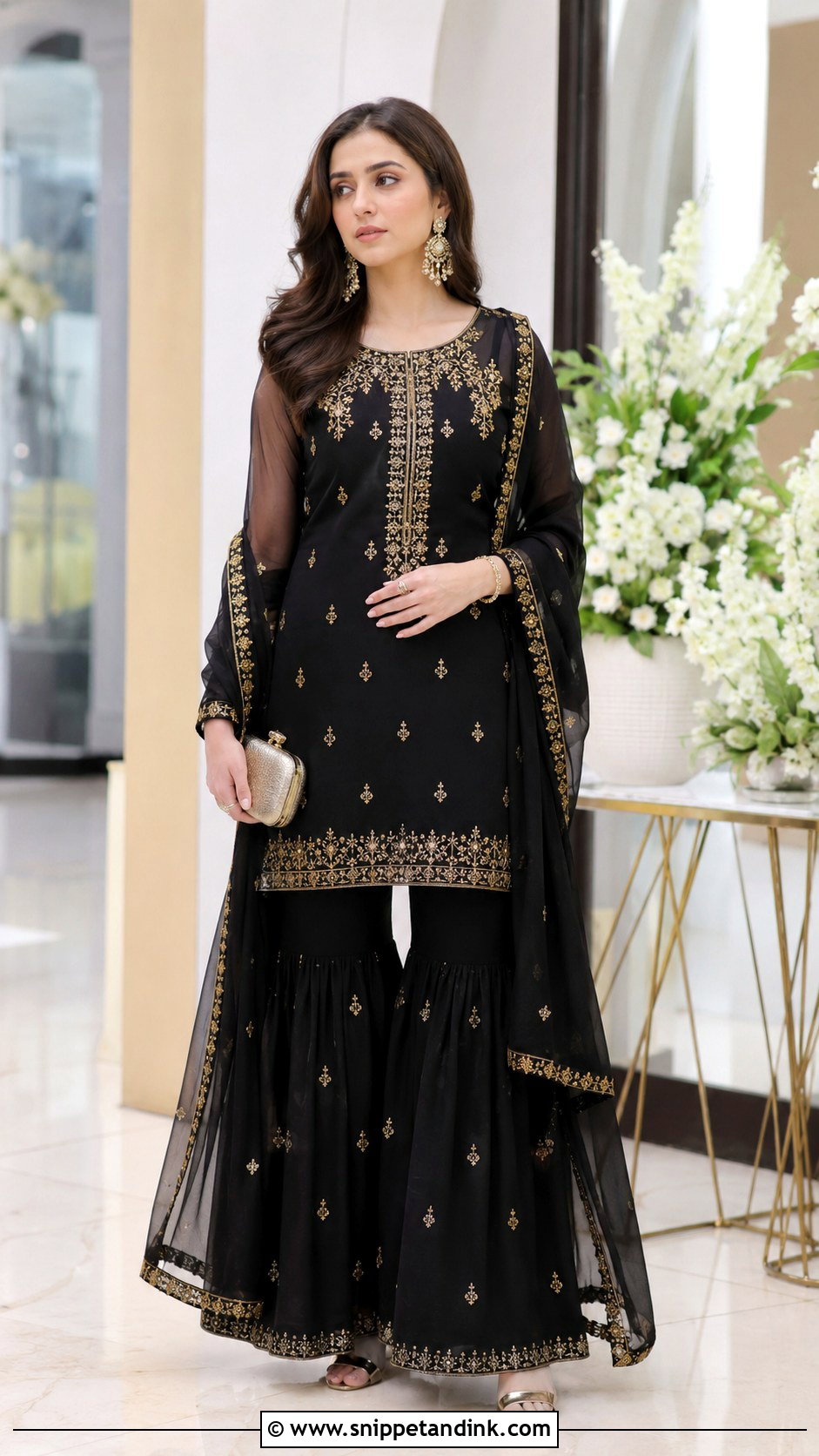 Black Sharara Outfit - Snippet and Ink - 25 Desi Wedding Shaadi Outfits