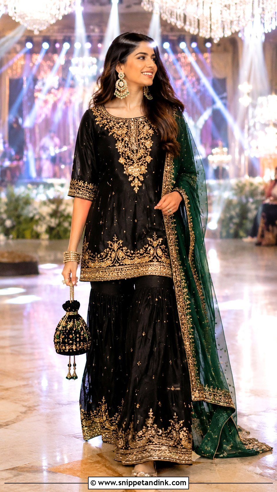 Black Sharara Set - Snippet and Ink - 20 Black Indian Wedding Dress Ideas