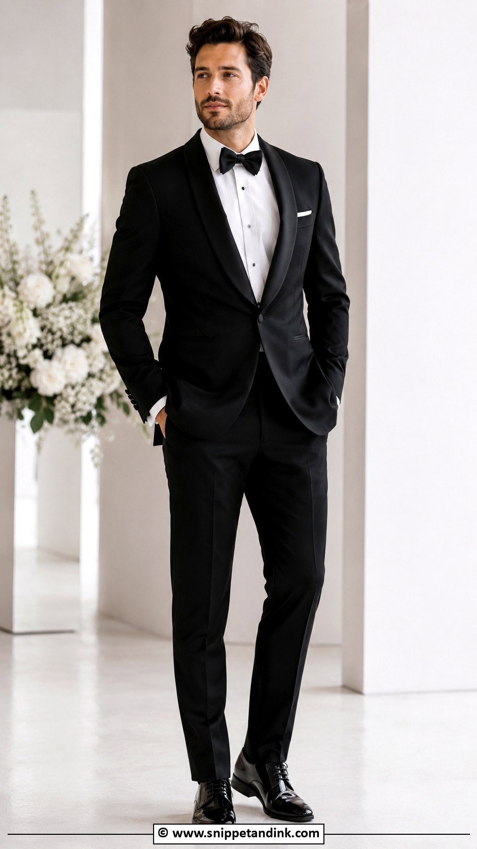 Black Shawl Collar Tuxedo Wedding - Snippet and Ink - 30 Black Tuxedo Wedding Ideas