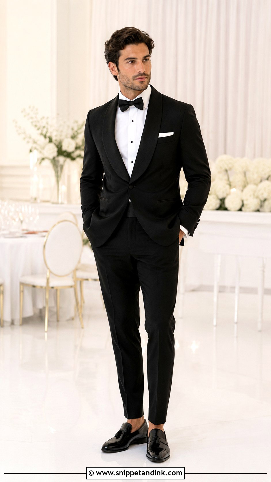 Black Shawl Lapel Wedding Tux - Snippet and Ink - 30 Wedding Tux Ideas
