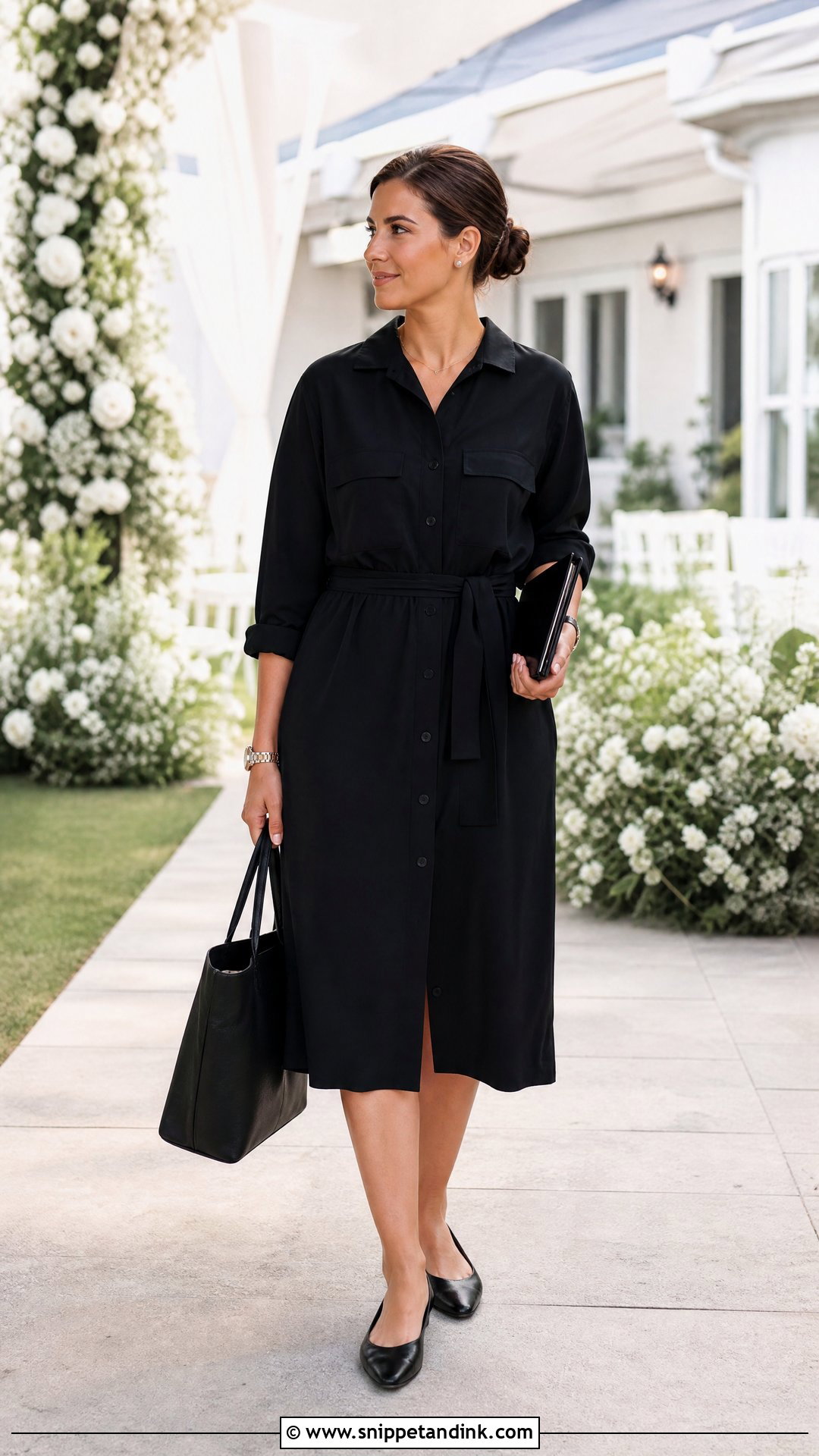 Black Shirt Dress Wedding Coordinator Outfit - Snippet and Ink - 25 Wedding Coordinator Outfit Ideas