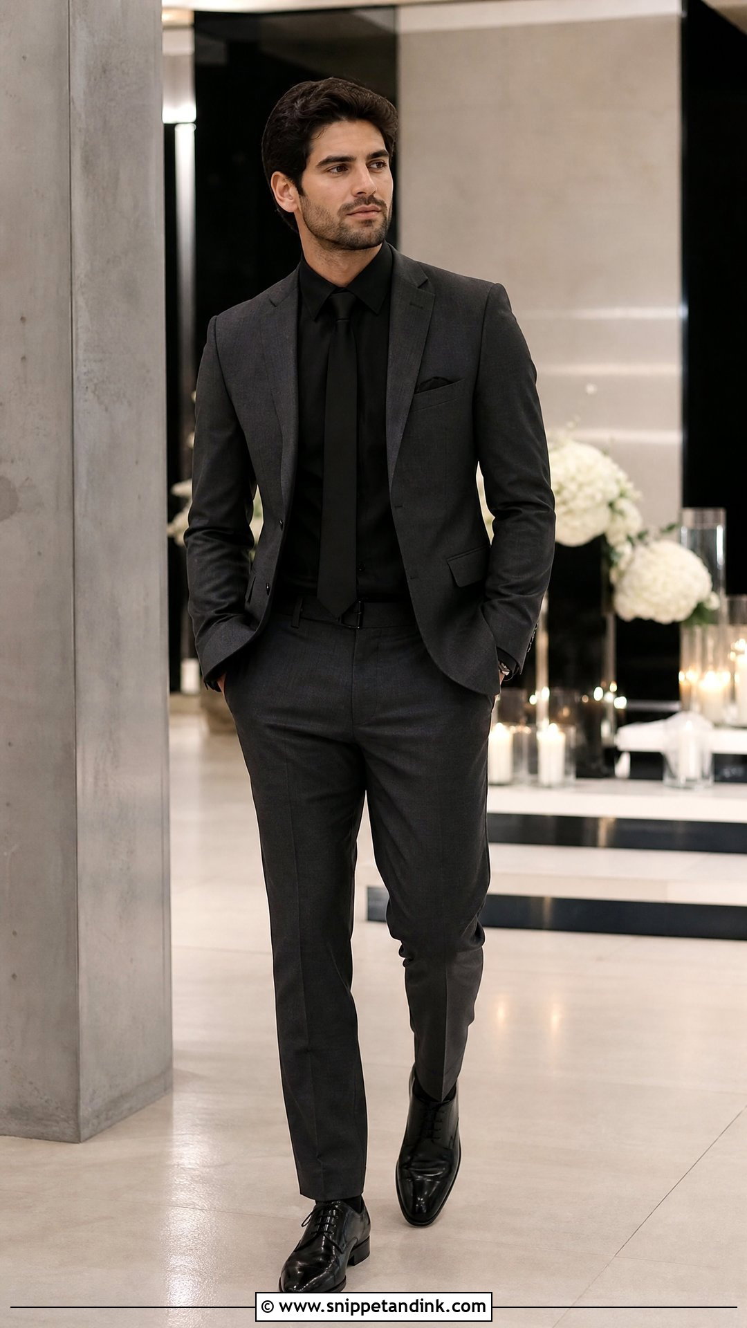 Black Shirt Groomsman Outfit - Snippet and Ink - 25 Groomsman Outfits