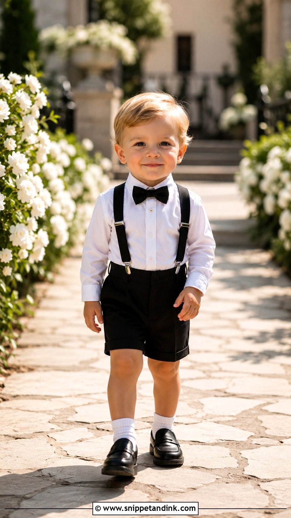 Black Shorts And Suspenders Ring Bearer Outfit - Snippet and Ink - 20 Black Ring Bearer Outfit Ideas