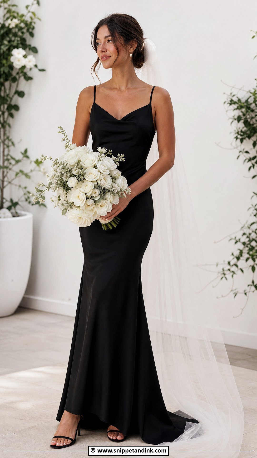 Black Simple Wedding Dress - Snippet and Ink - 35 Black Wedding Dresses