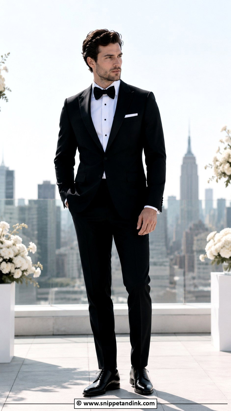 Black Slim Fit Tuxedo Wedding - Snippet and Ink - 30 Black Tuxedo Wedding Ideas